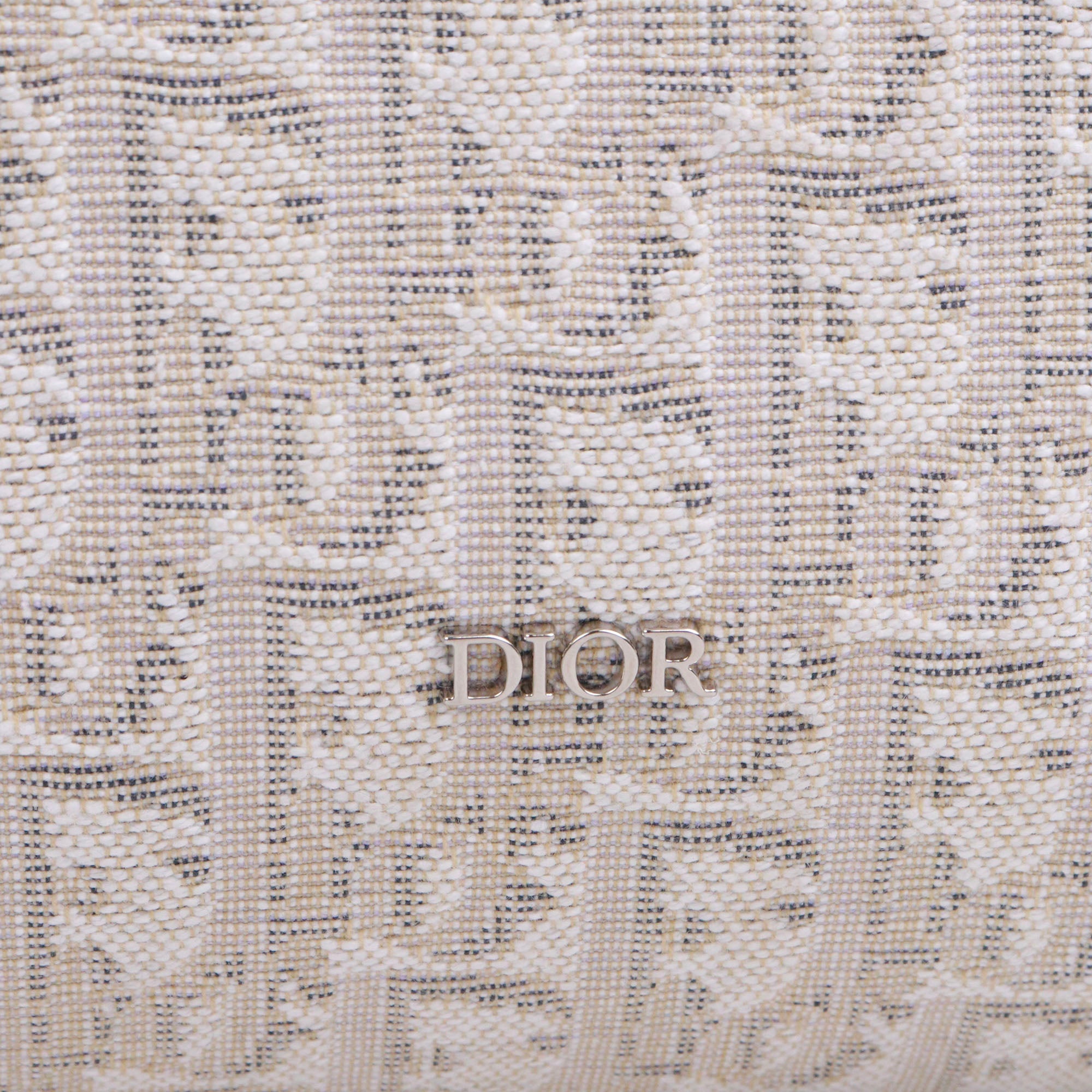 DIOR - Sac de voyage Dior en toile oblique et cuir blanc cassé