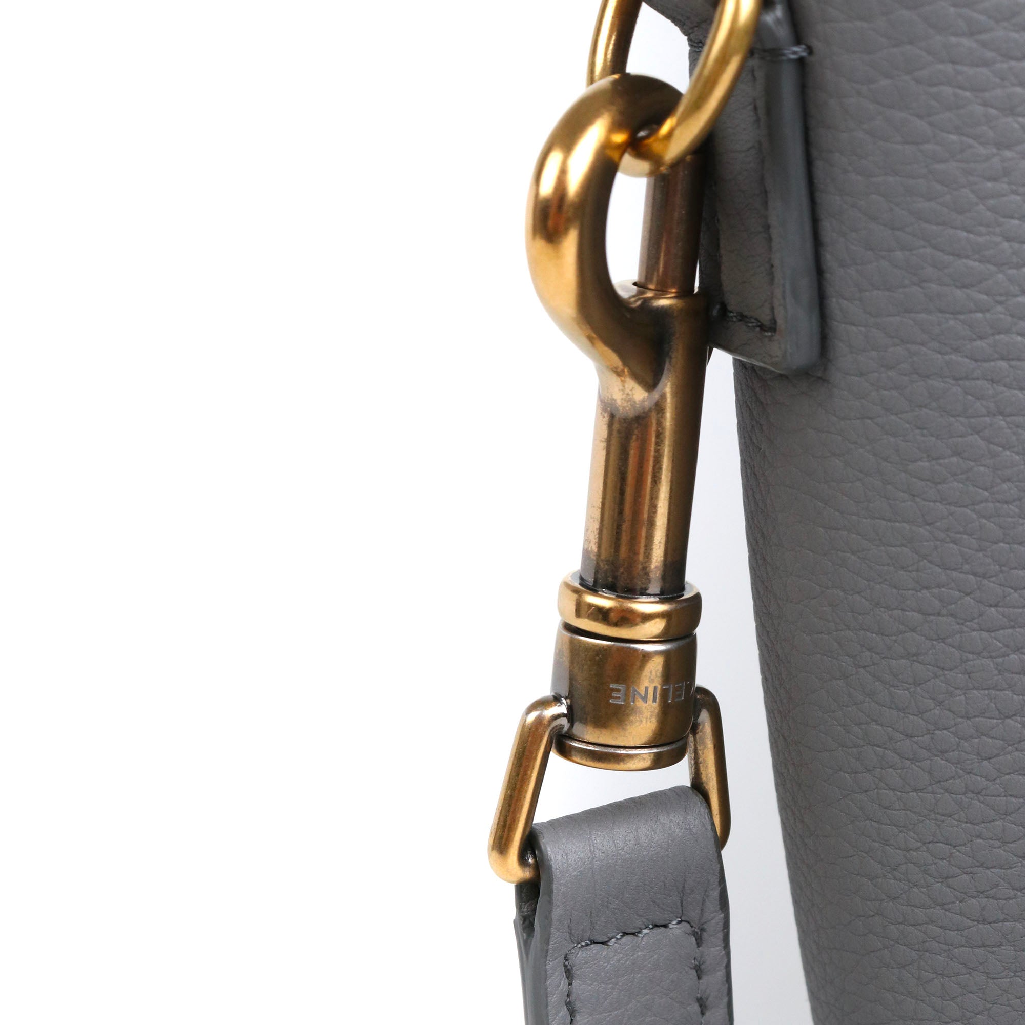 CELINE - Sac à main Luggage nano Céline en cuir grainé gris