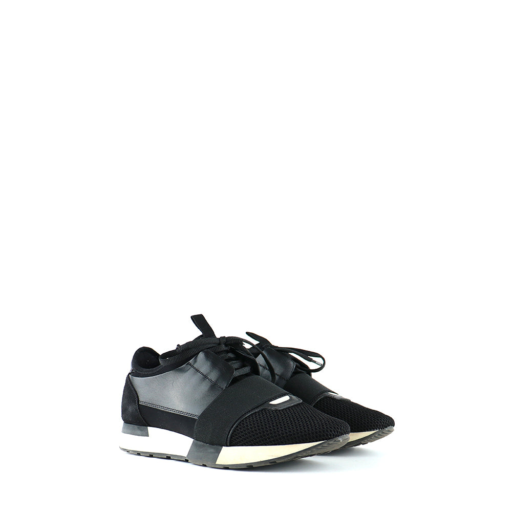 BALENCIAGA - Sneakers Tess en toile noire (T39)