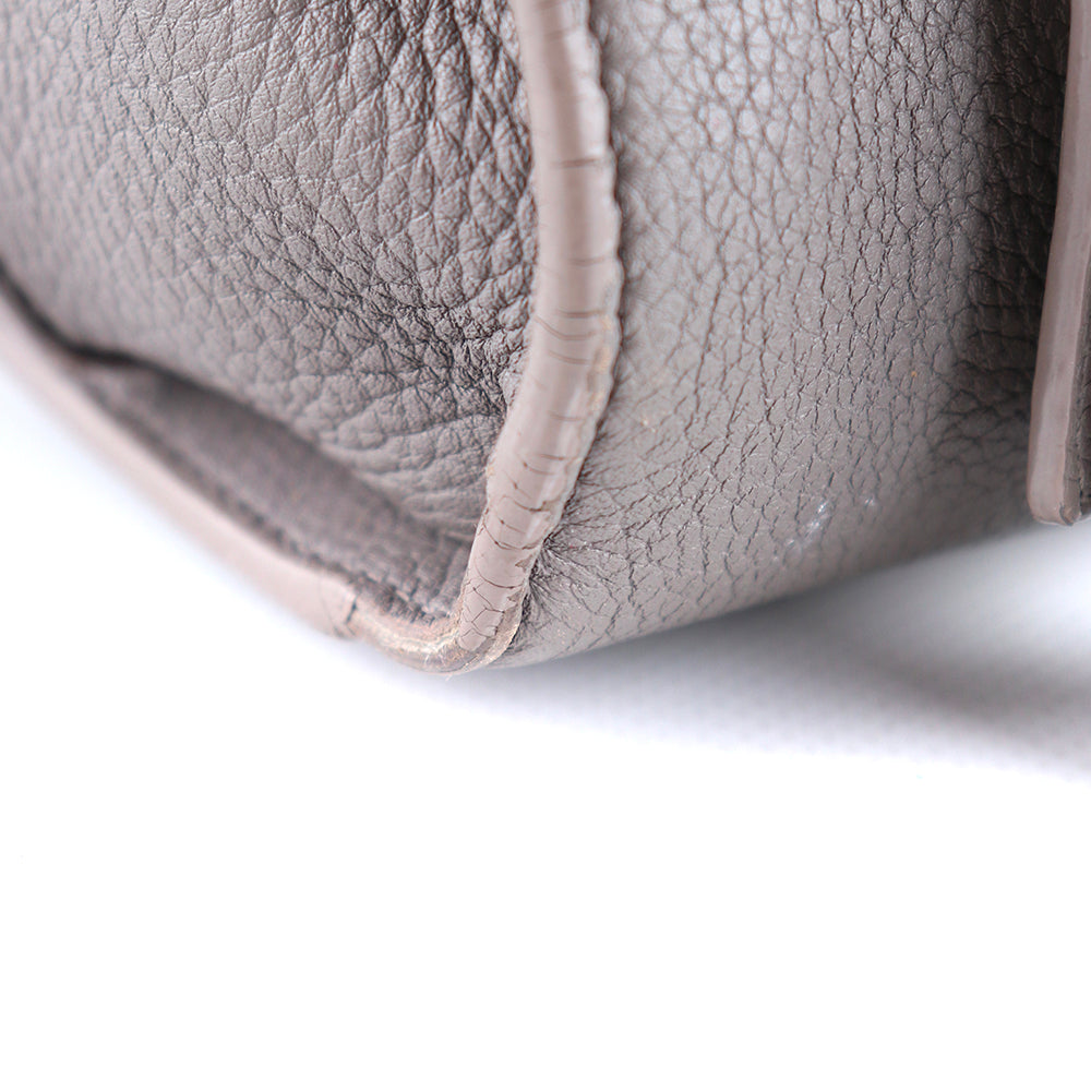 SAINT LAURENT - Sac de jour nano en cuir grainé gris