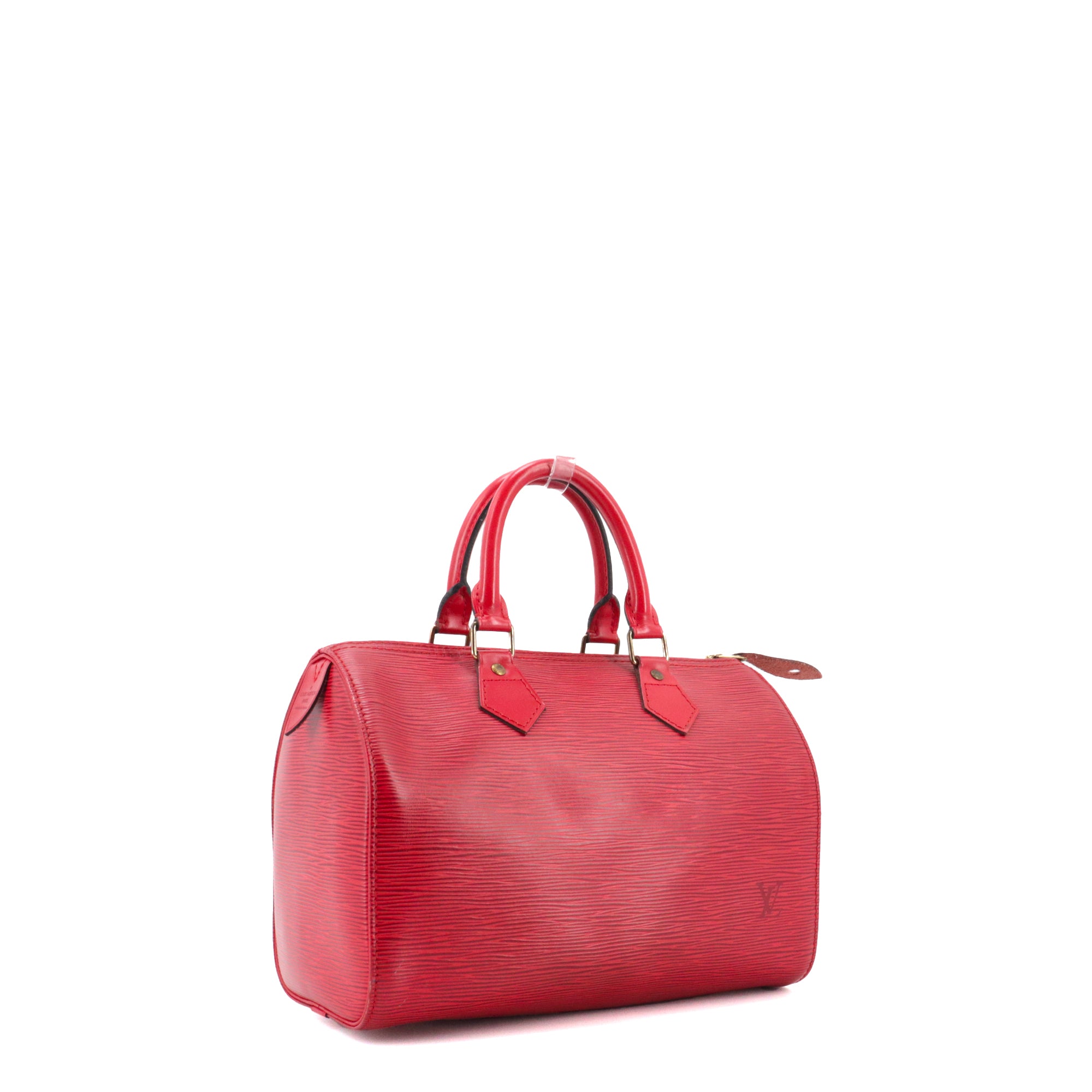 LOUIS VUITTON - Sac à main Speedy 25 Louis Vuitton en cuir épi rouge