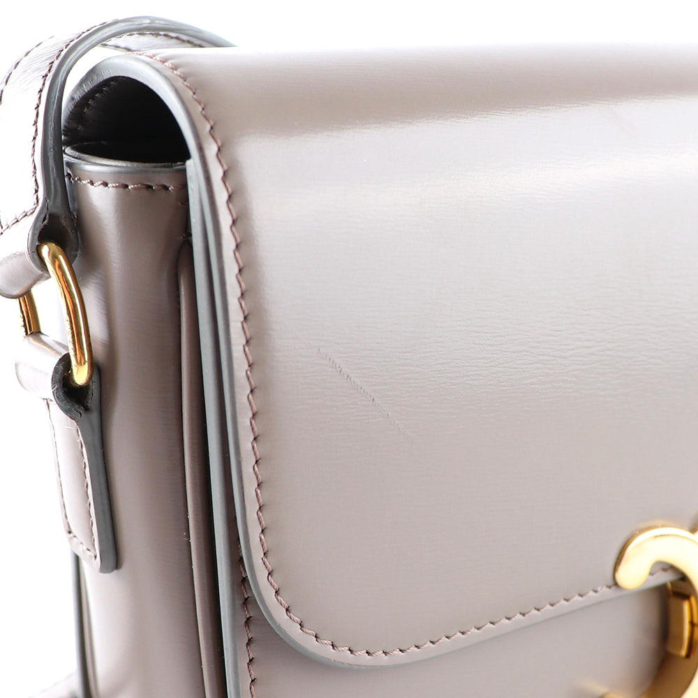 CELINE - Sac à bandoulière Triomphe teen en cuir box gris
