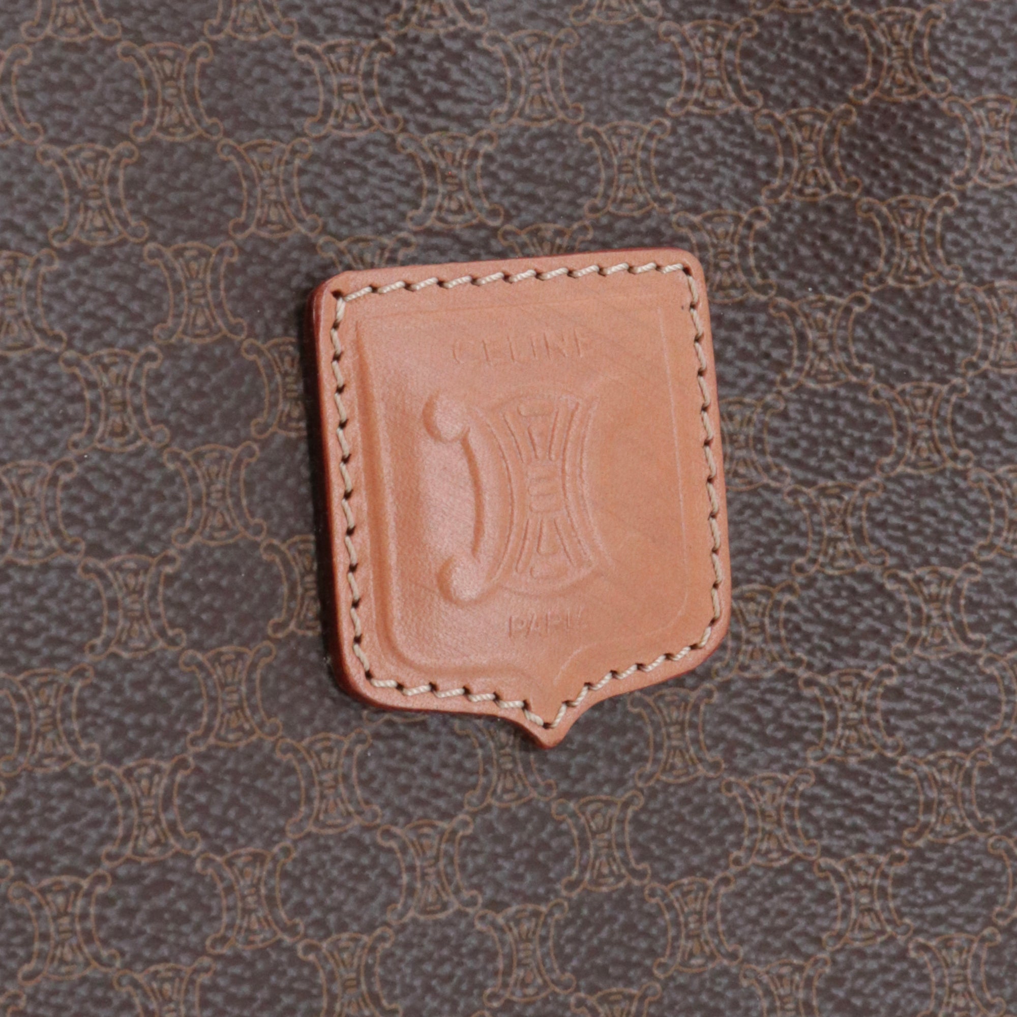 CELINE - Sac Cabas Vertical Triomphe Céline grand en toile monogrammée marron