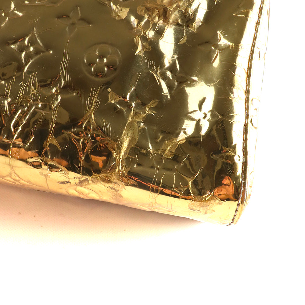 LOUIS VUITTON - Sac à main Speedy 30 en cuir verni miroir doré