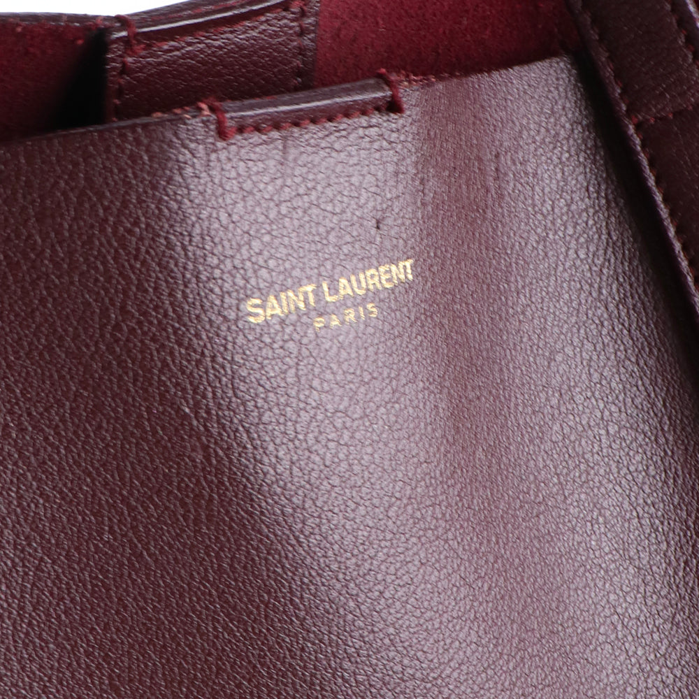 SAINT LAURENT - Sac cabas Shopping en cuir bordeaux