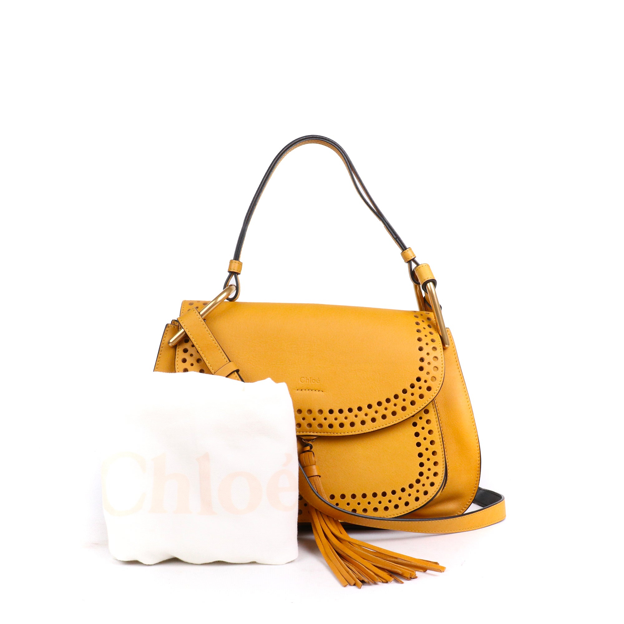 CHLOÉ - Sac à bandoulière Hudson Chloé en cuir jaune