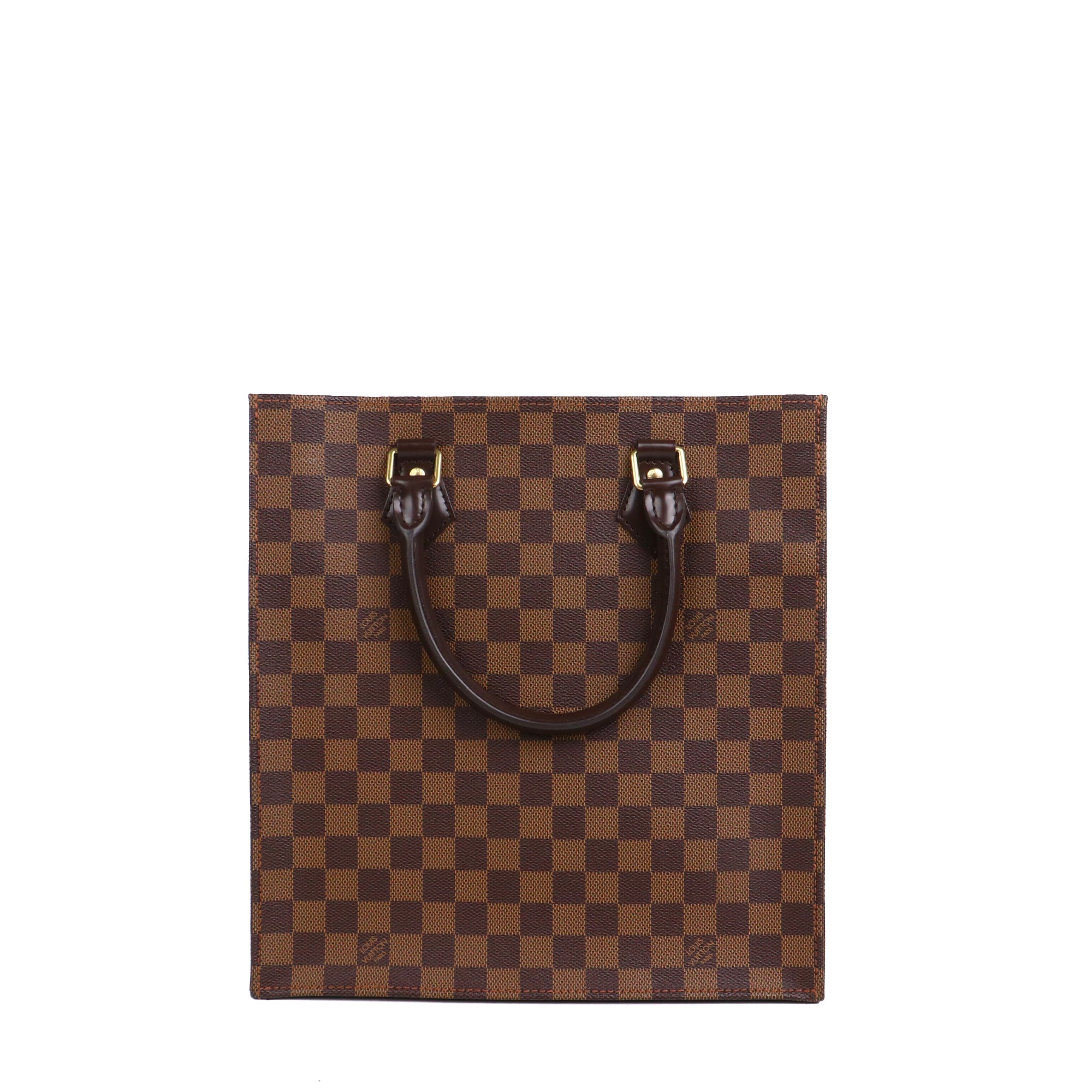 LOUIS VUITTON - Sac cabas plat Louis Vuitton en toile enduite damier ébène