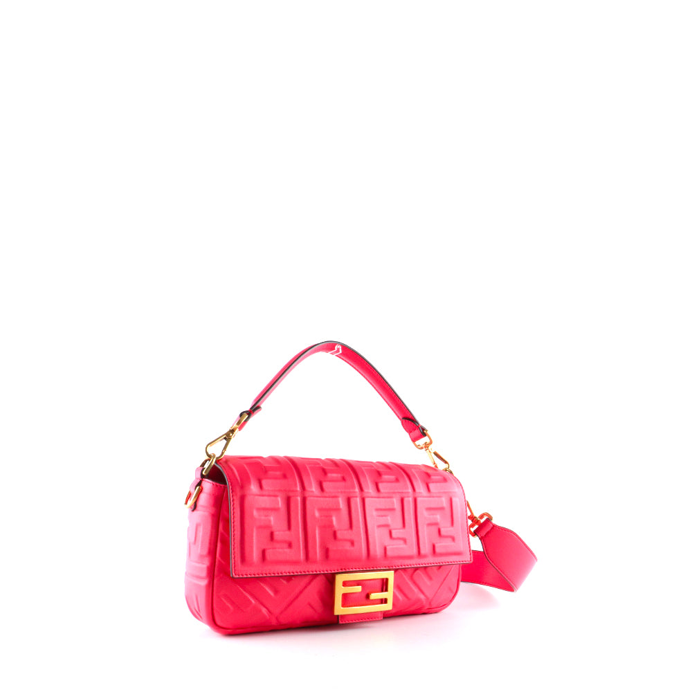 FENDI - Sac à bandoulière Baguette en cuir lisse rose