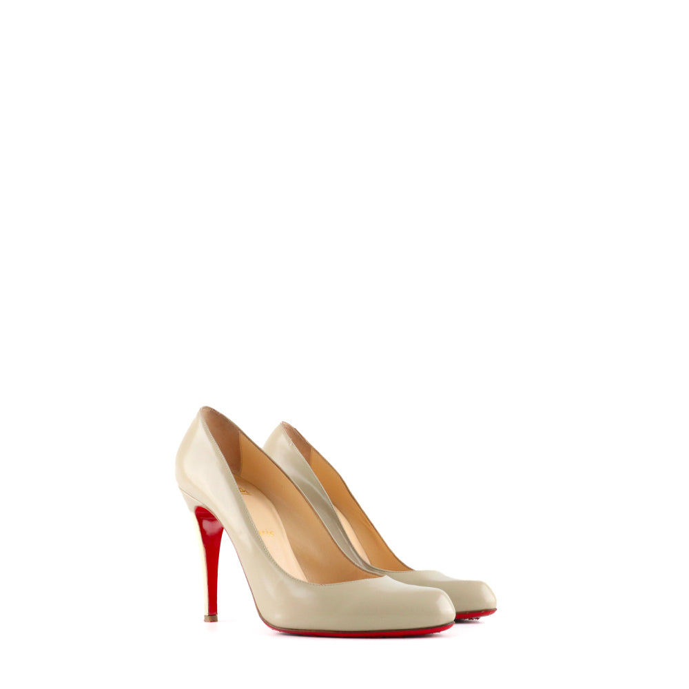 LOUBOUTIN - Escarpins Decollete en cuir gris (T40)