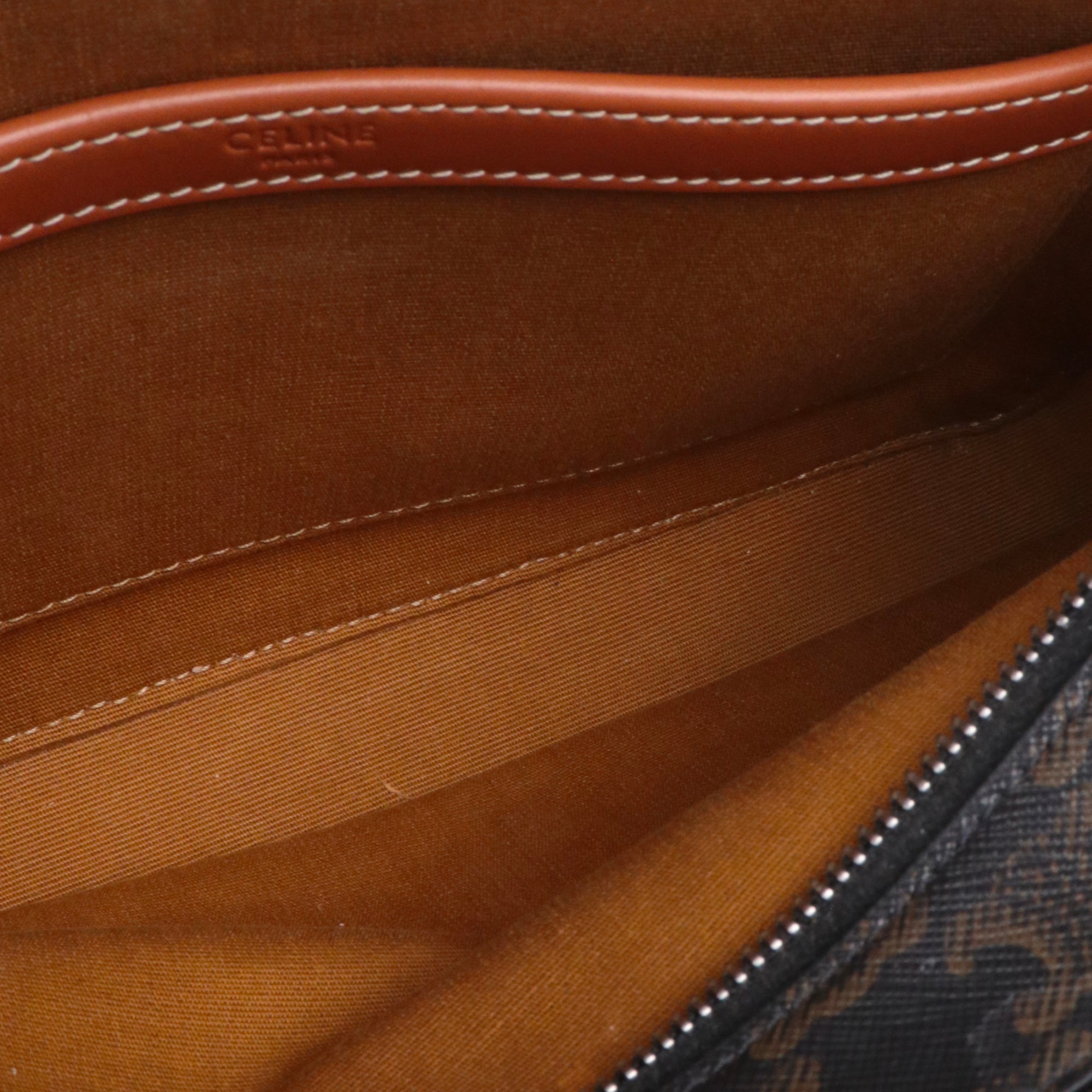 CELINE - Sac à bandoulière Messenger Double Zip Celine en cuir et toile enduite