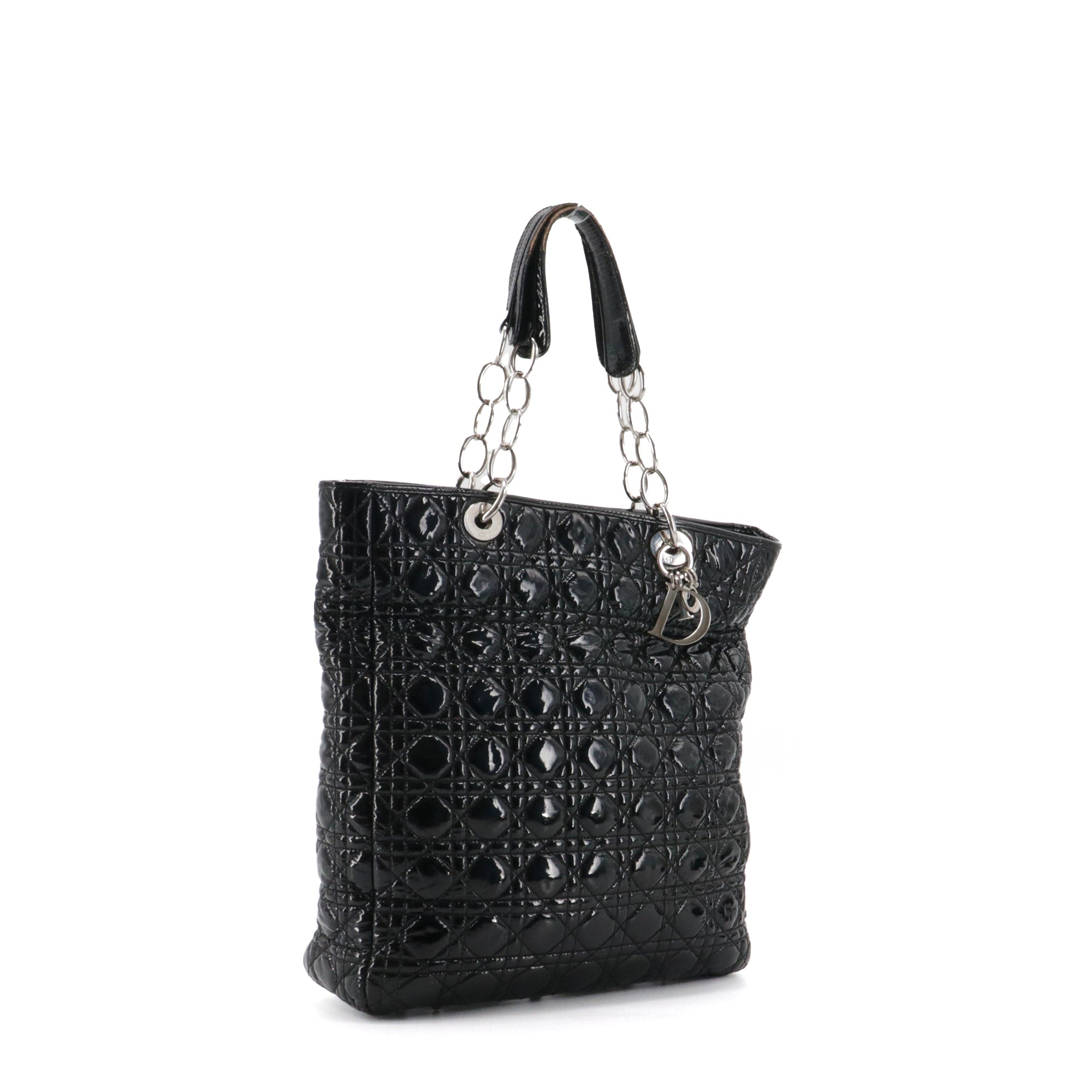 DIOR - Sac à main Soft Shopping Dior en cuir verni noir