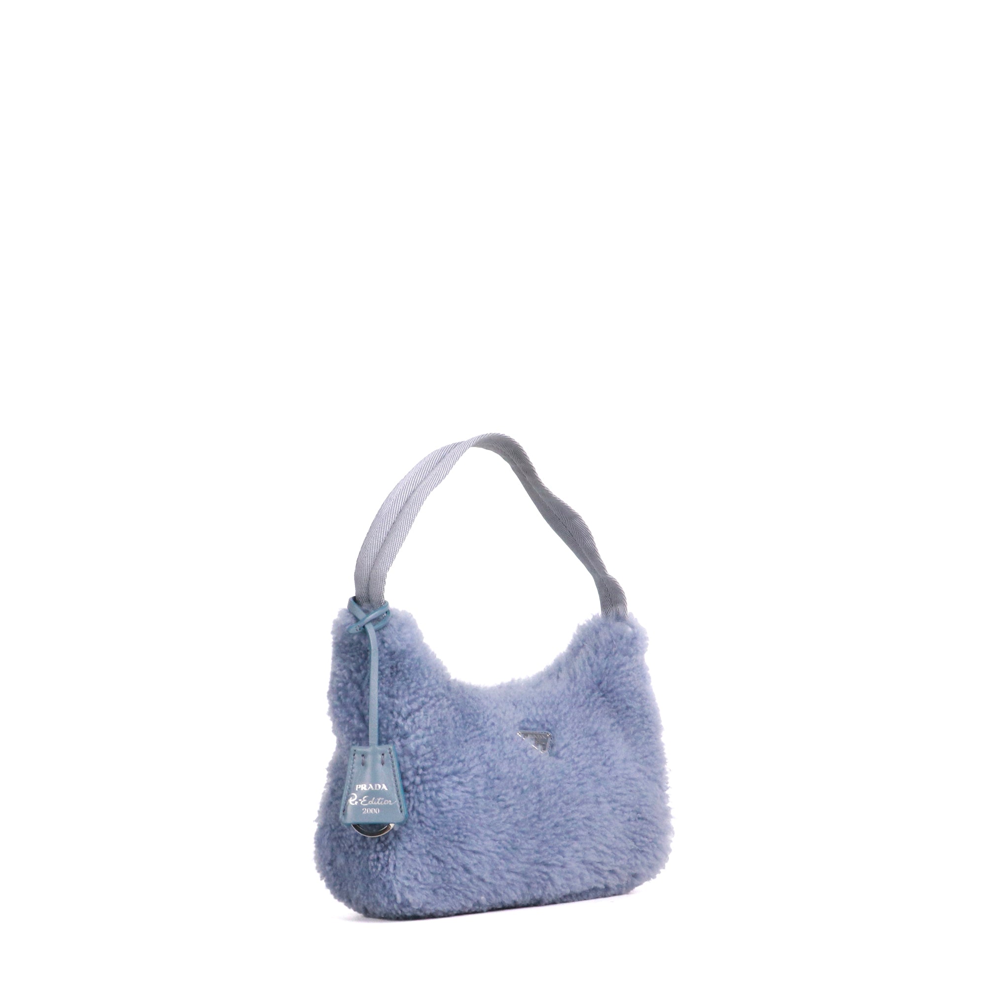 PRADA - Sac à épaule Re-Édition 2000 mini Prada en laine bleu