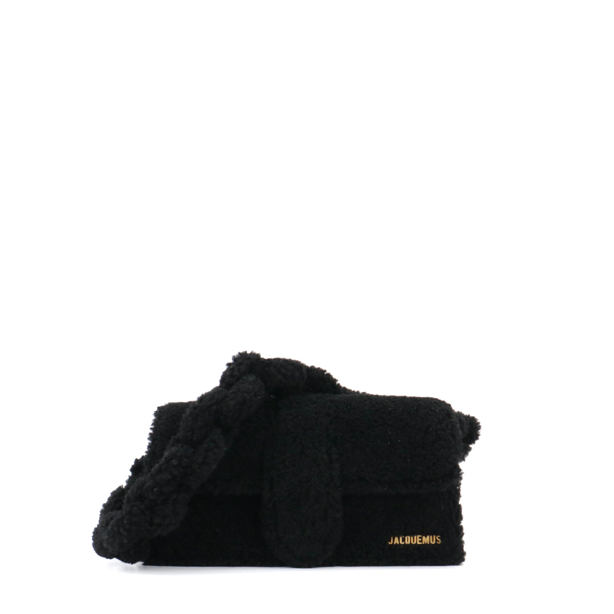 JACQUEMUS - Sac à épaule Le Bambidou Jacquemus en laine bouclée noire