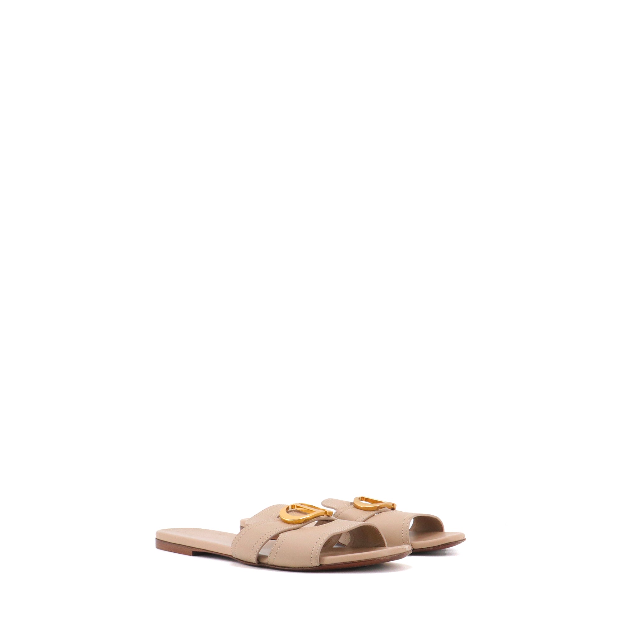 DIOR - Sandales 30 Montaigne Dior en cuir beige (T39)