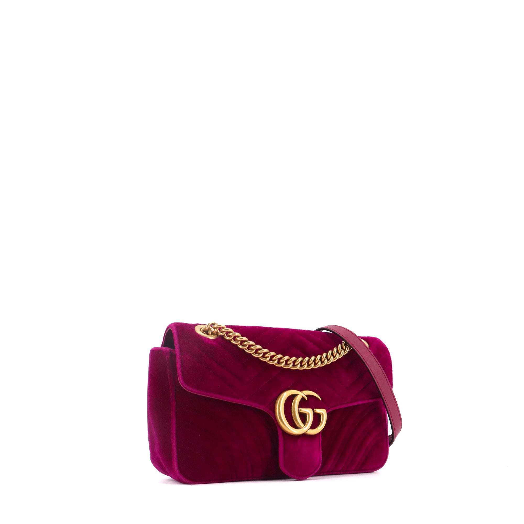 GUCCI - Sac à bandoulière GG Marmont medium Gucci en velours violet