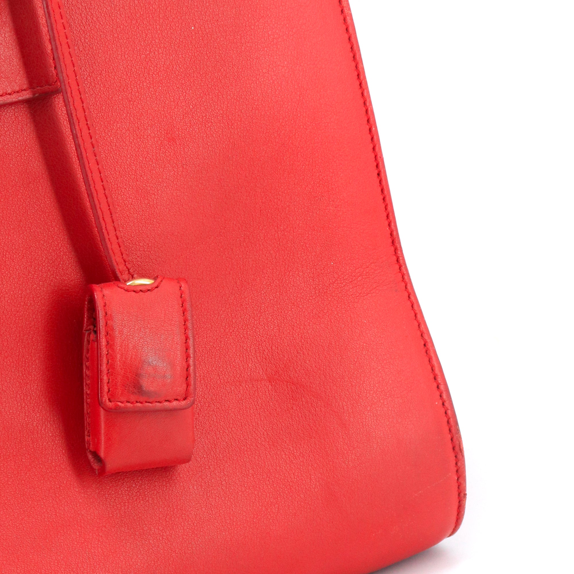 SAINT LAURENT - Sac de Jour small Saint Laurent en cuir rouge