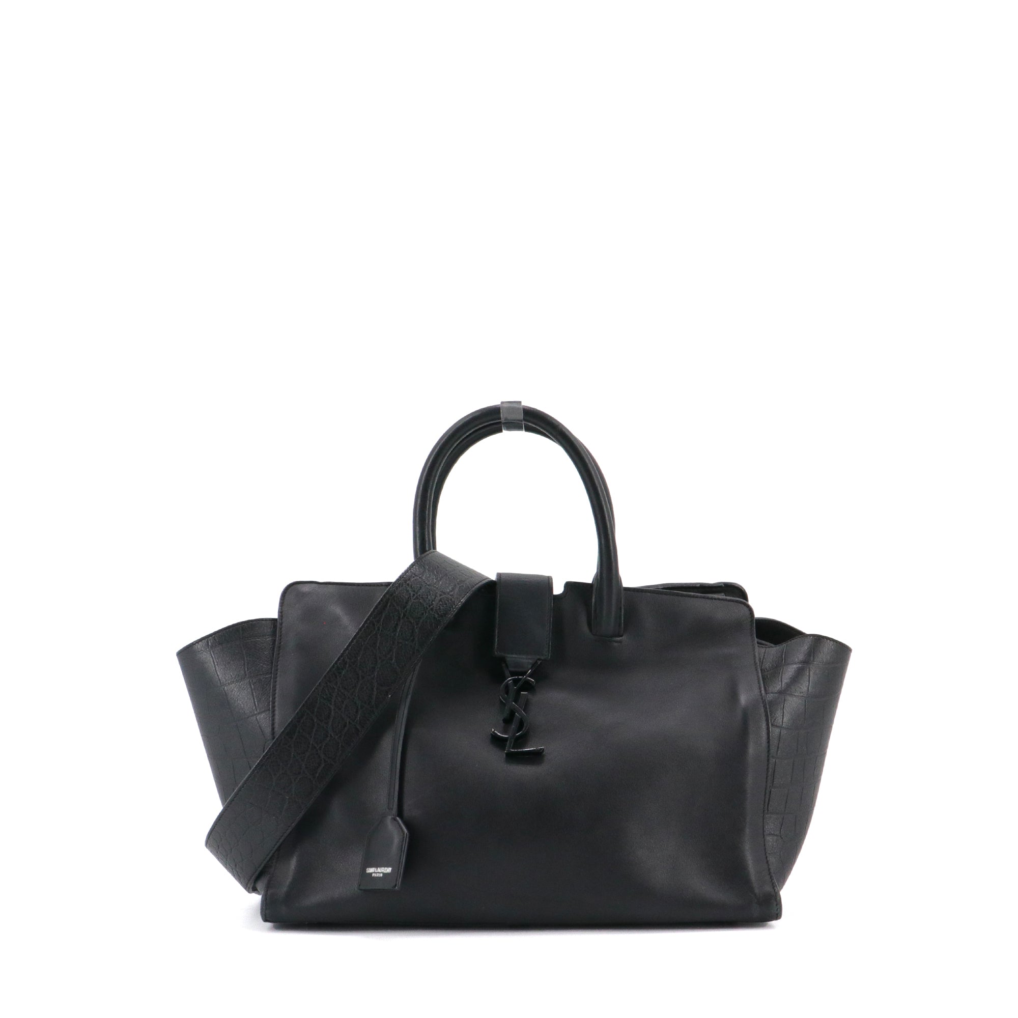 SAINT LAURENT - Sac à main Monogram Classic Saint Laurent en cuir noir