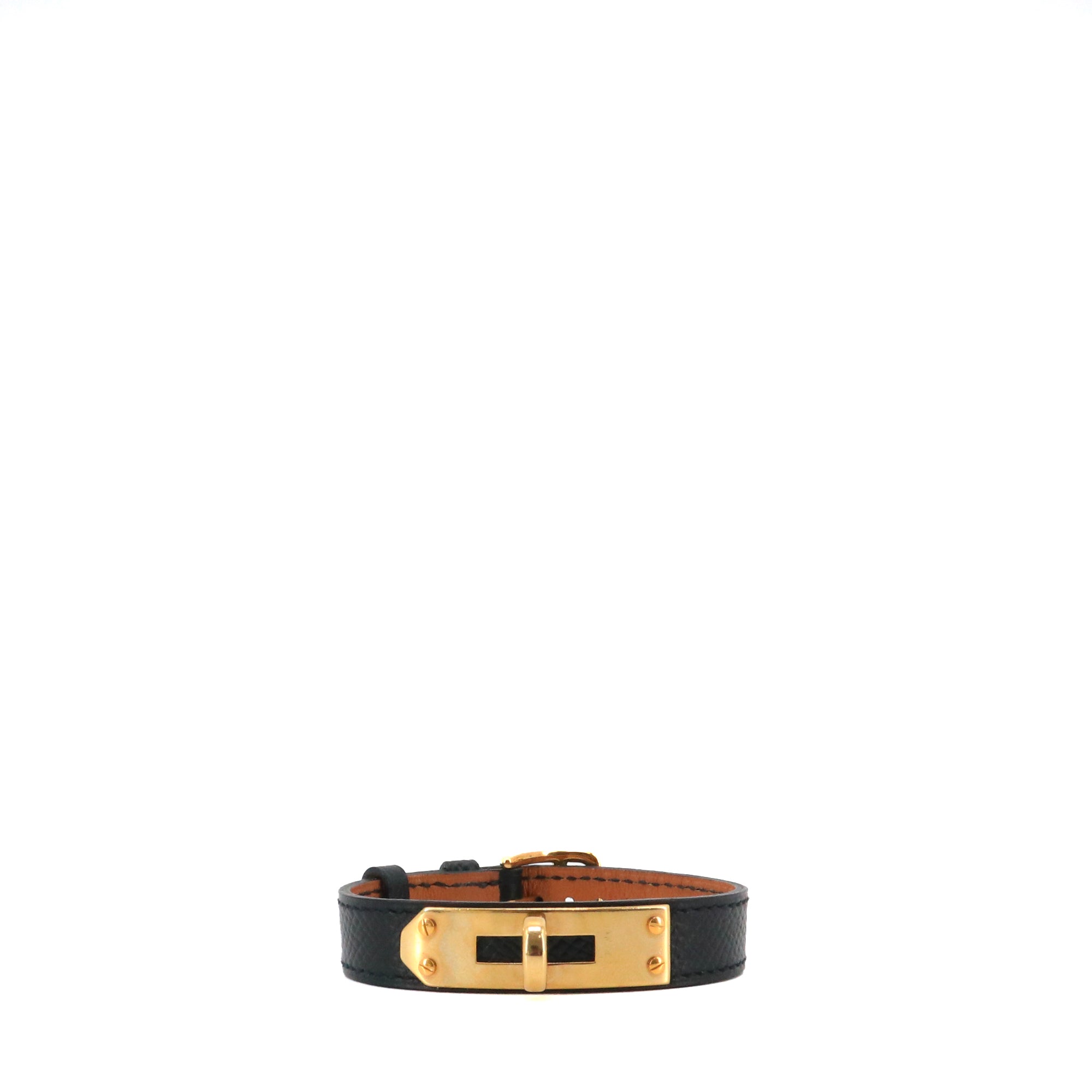 HERMÈS - Hermes Collier de Chien Bracelet in Pink Alligator Leather (T2)