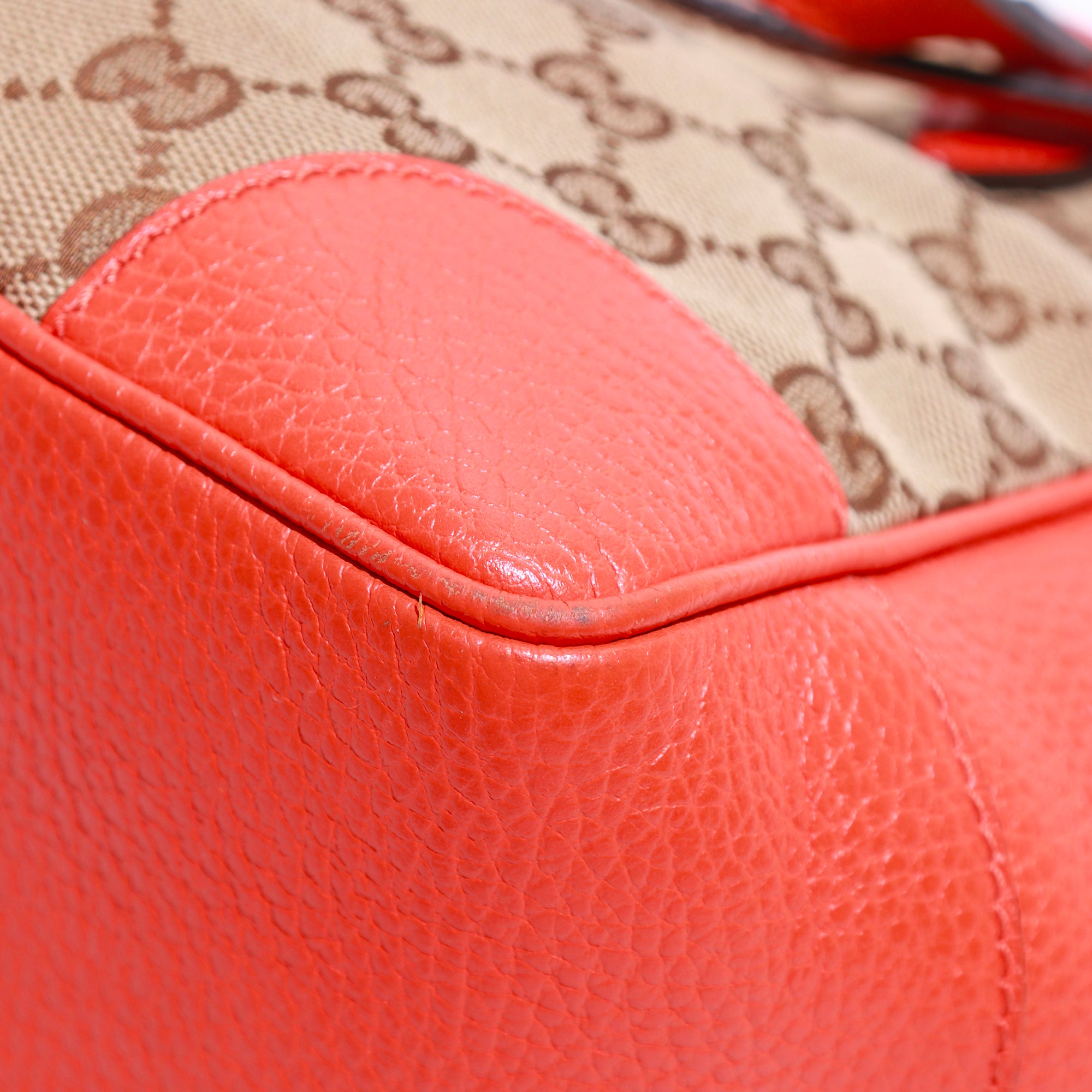 GUCCI - Sac à bandoulière Suprême GG en toile et cuir grainé orange