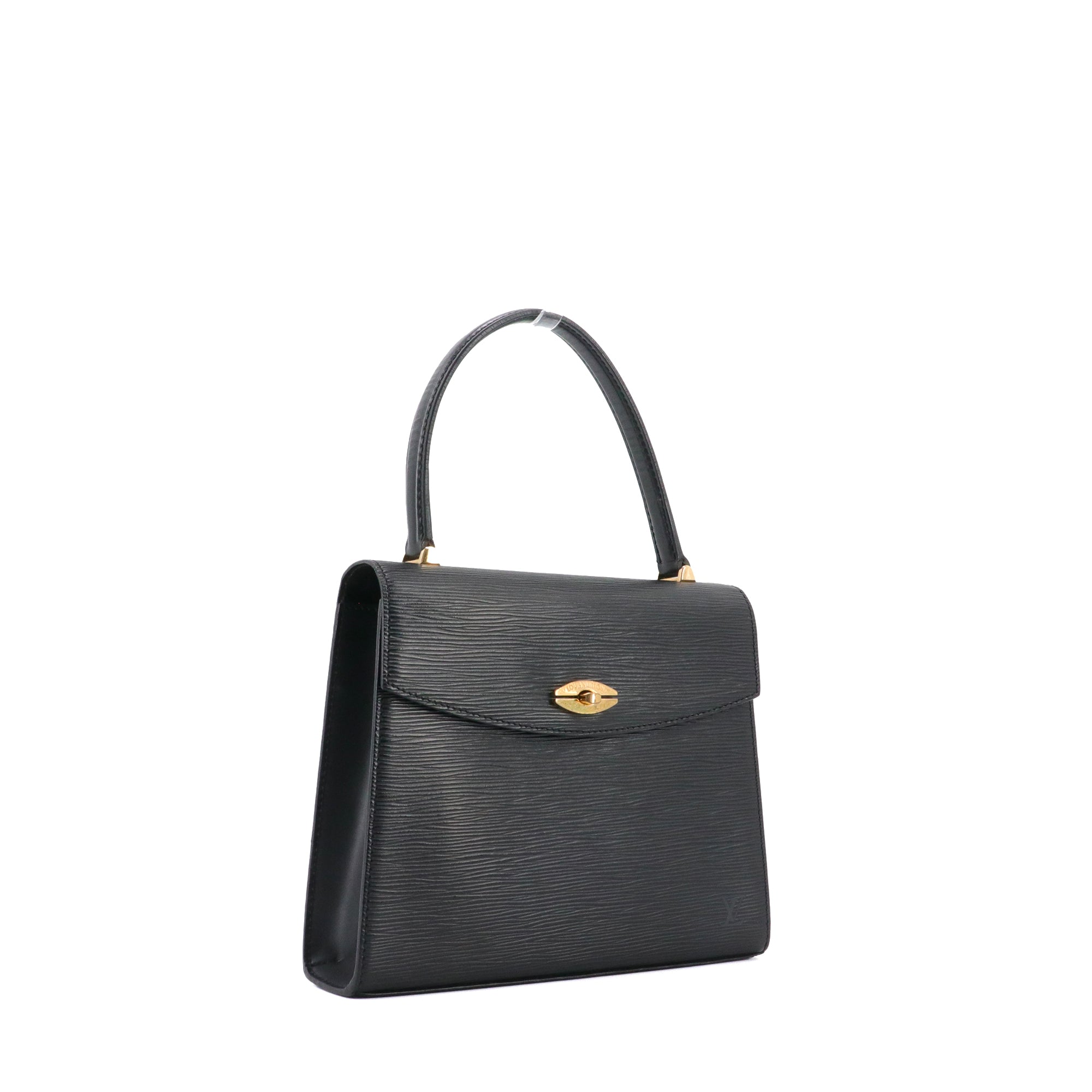 LOUIS VUITTON - Sac à main Malesherbes Louis Vuitton en cuir épi noir vintage