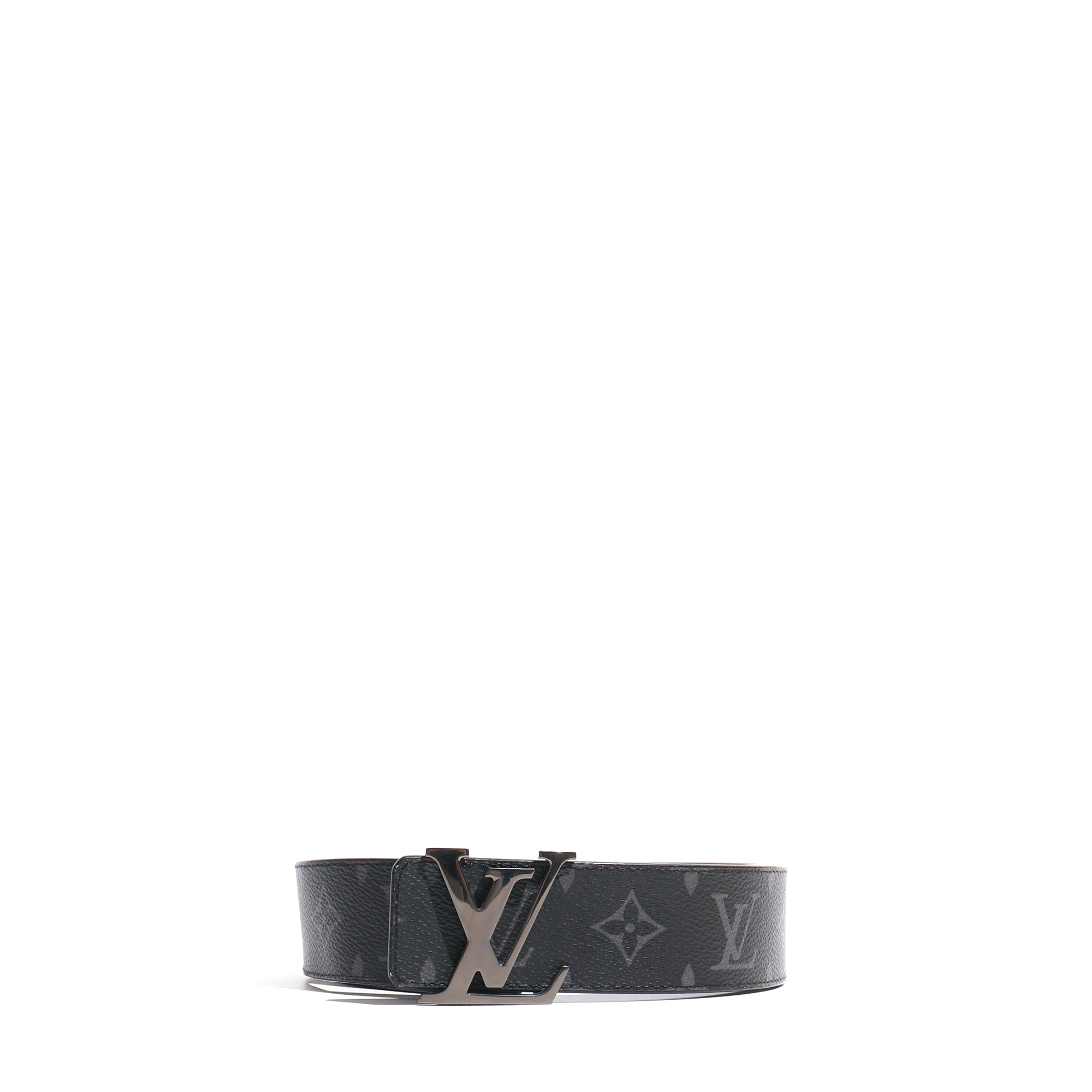 LOUIS VUITTON - Ceinture LV Initiales réversible en toile monogramme et cuir (T85)
