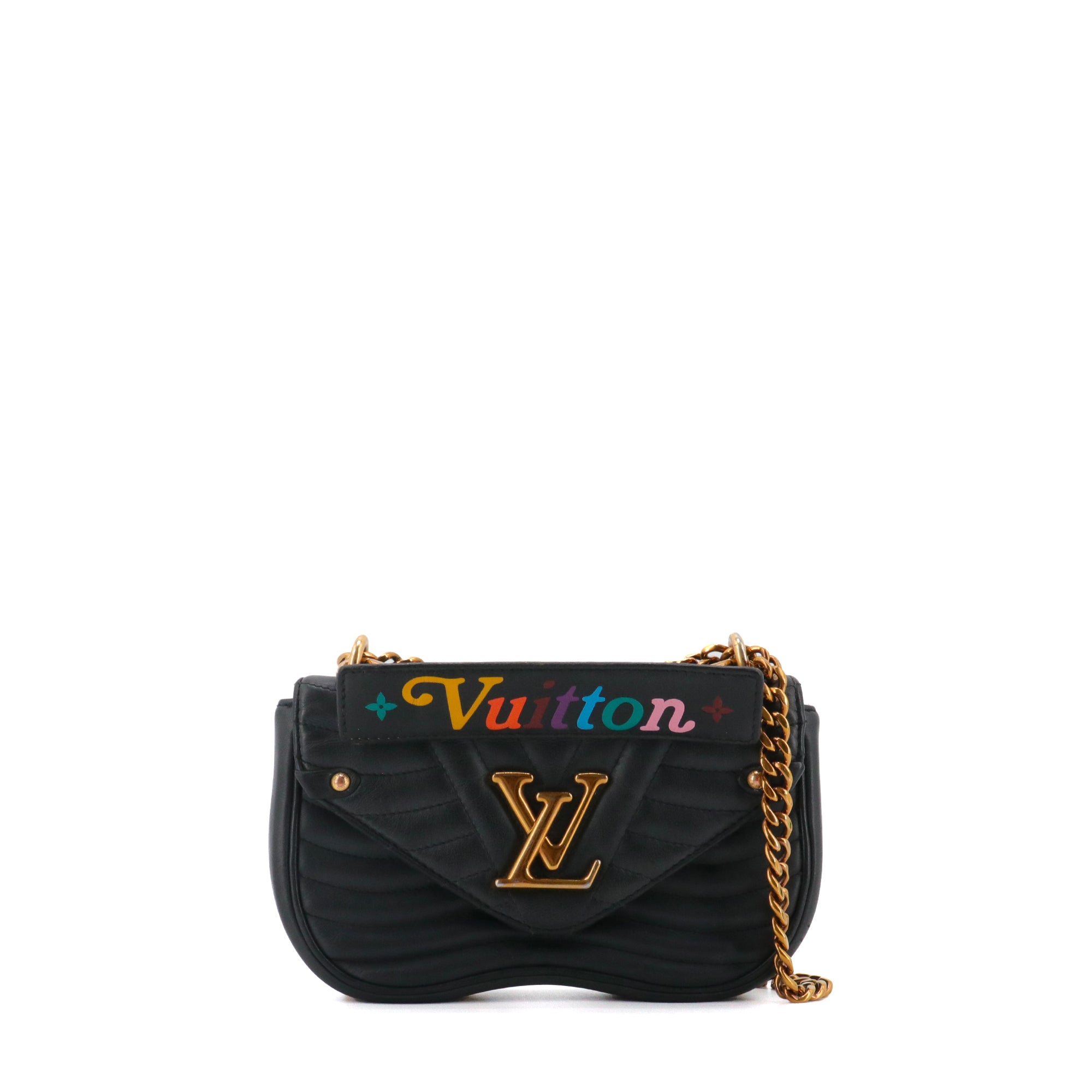 LOUIS VUITTON - Sac à bandoulière New Wave Louis Vuitton en cuir noir