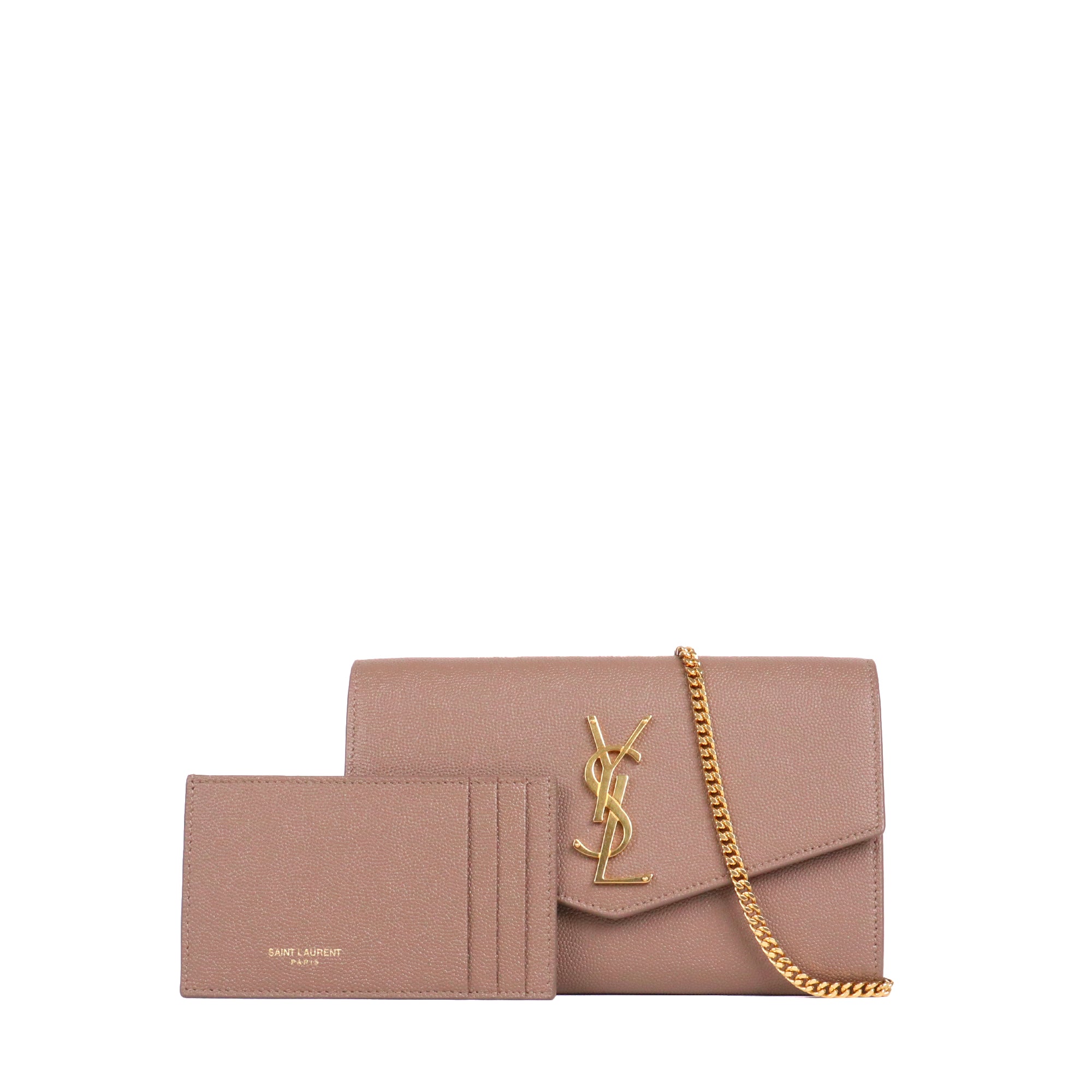 SAINT LAURENT - Saint Laurent Cassandre clutch in black chevron leather