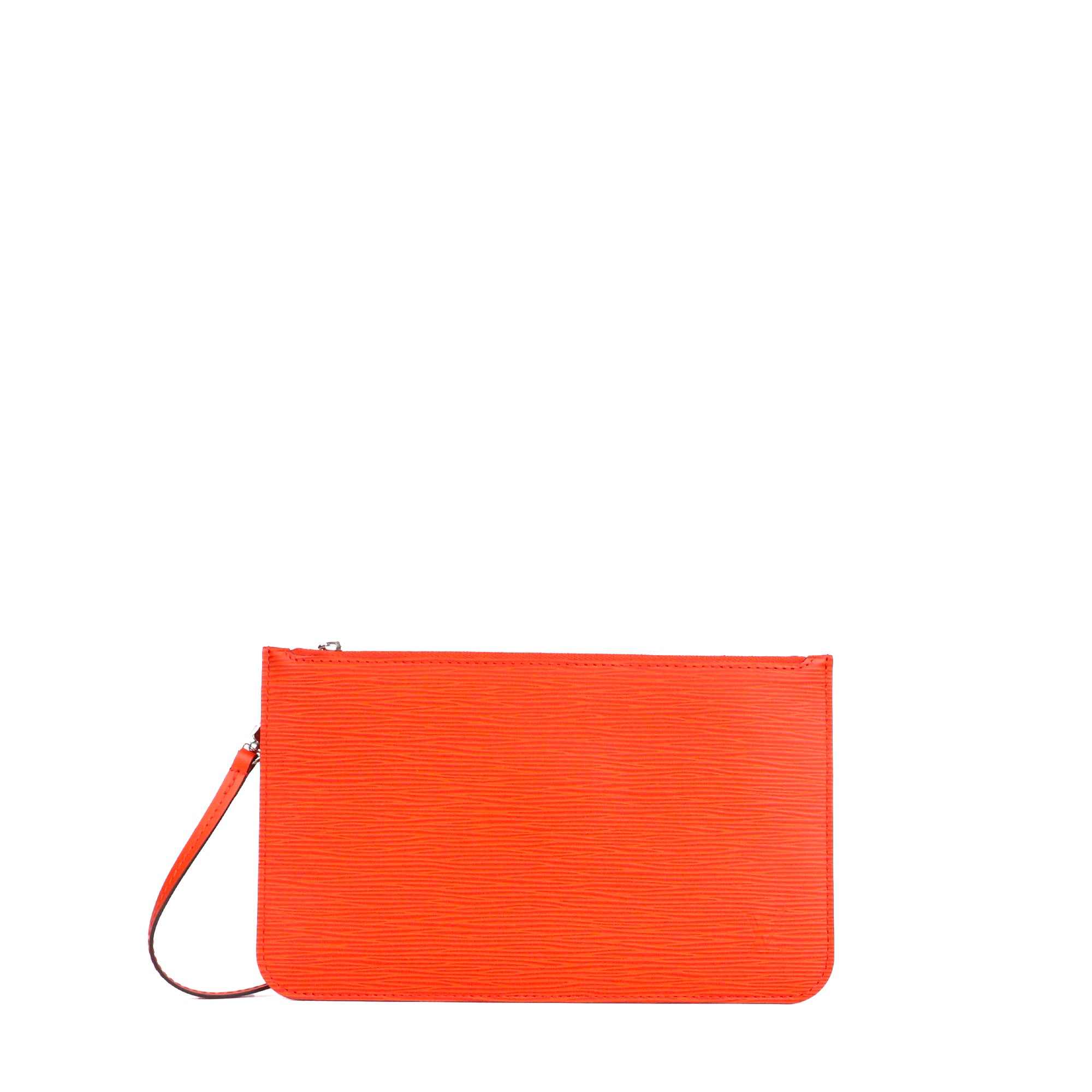 LOUIS VUITTON - Pochette Neverfull Louis Vuitton en cuir épi orange