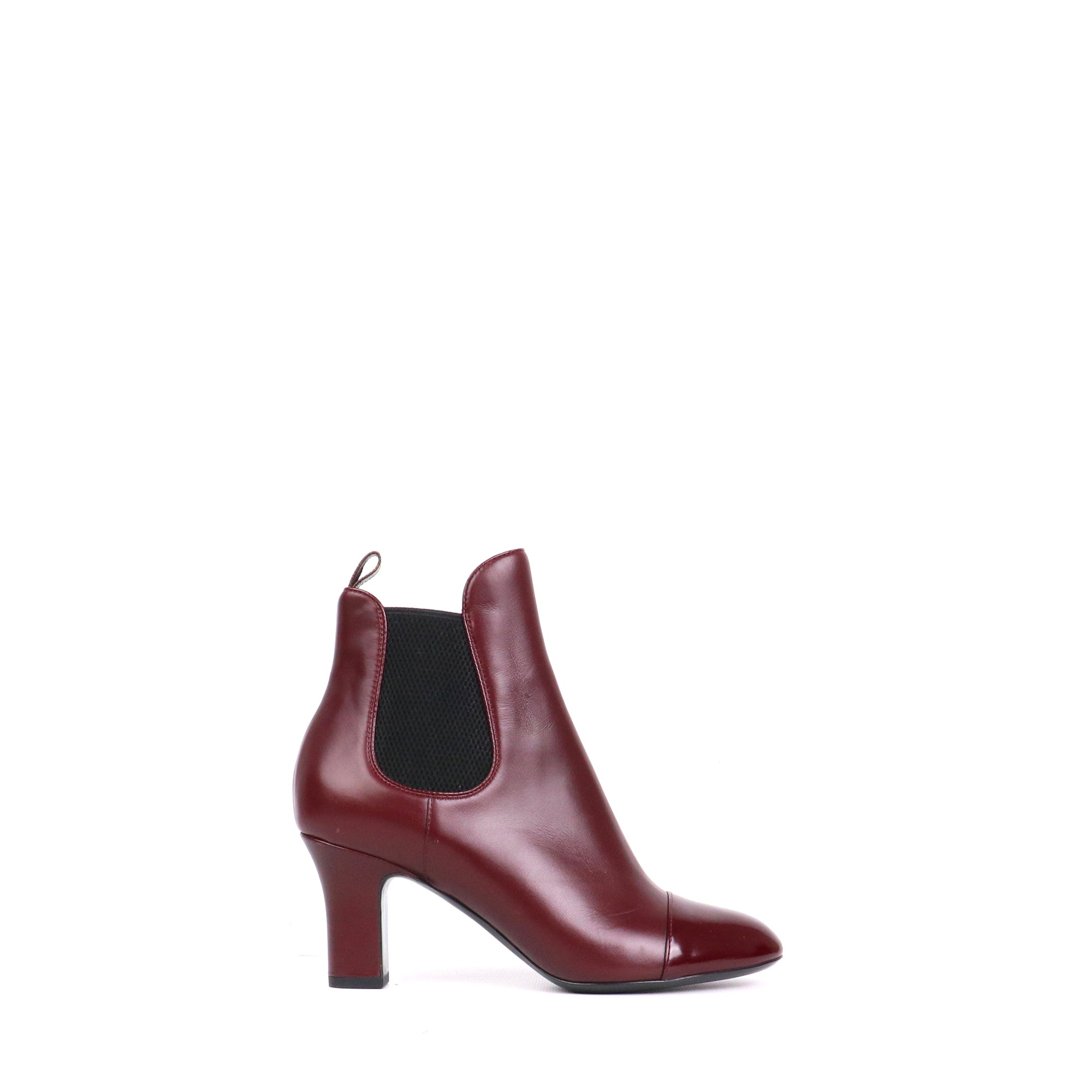 LOUIS VUITTON - Bottines Louis Vuitton en cuir bordeaux