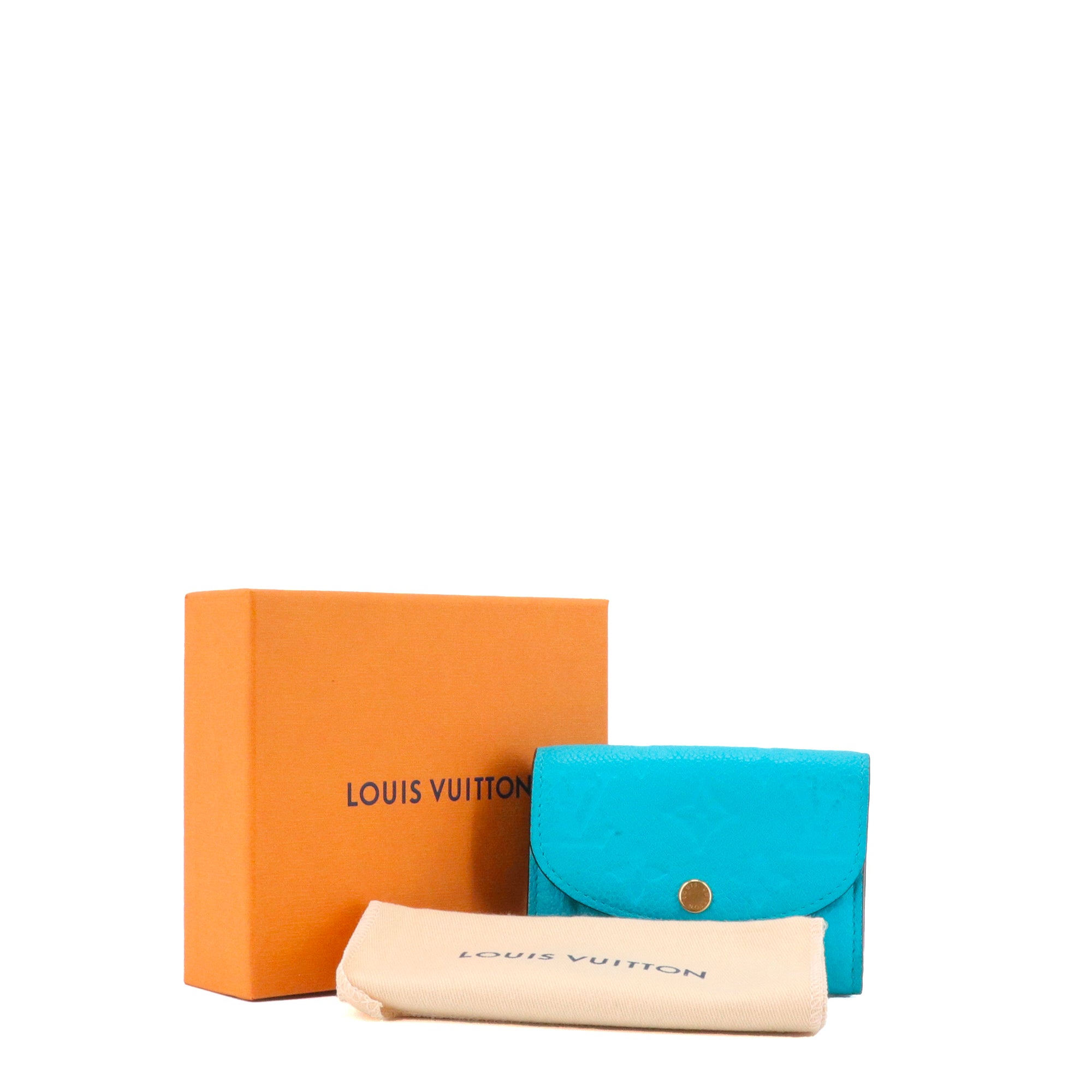 LOUIS VUITTON - Porte monnaie Rosalie Louis Vuitton en cuir empreinte bleu