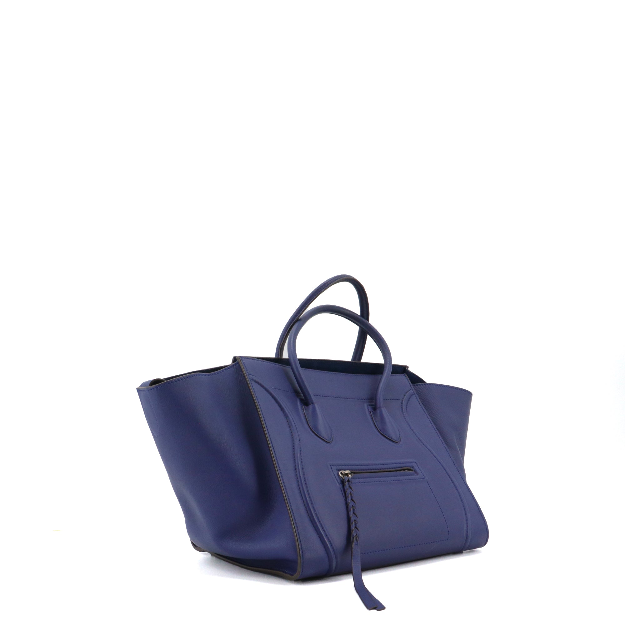 CELINE - Sac à main Luggage Celine en cuir bleu