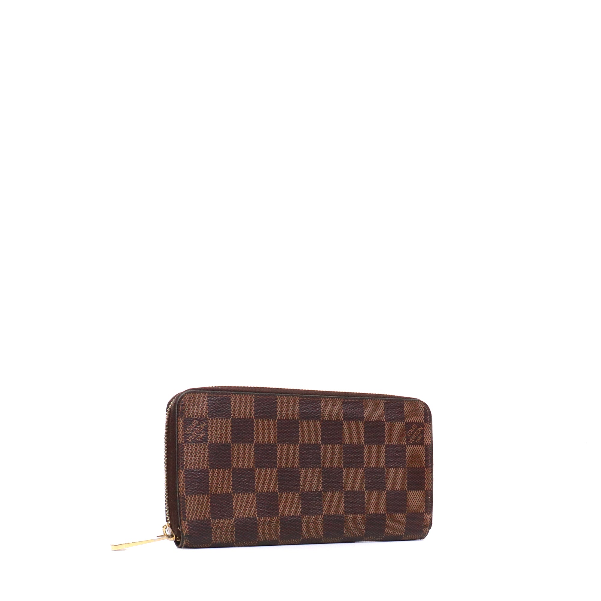 LOUIS VUITTON - Portefeuille Zippy Louis Vuitton en toile damier ébène