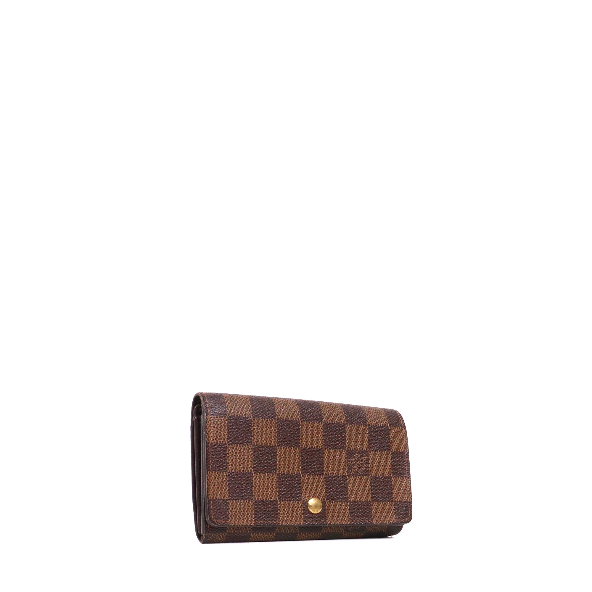 LOUIS VUITTON - Portefeuille Trésor Louis Vuitton en toile damier ébène