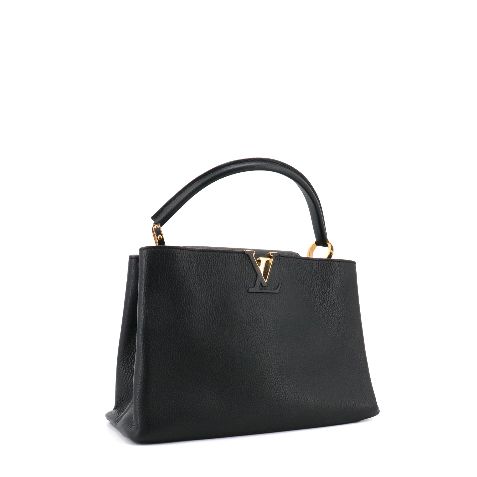 LOUIS VUITTON - Sac à main Capucines GM Louis Vuitton en cuir grainé noir