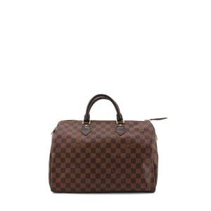 LOUIS VUITTON - Sac à main Speedy 35 Louis Vuitton en toile damier ébène