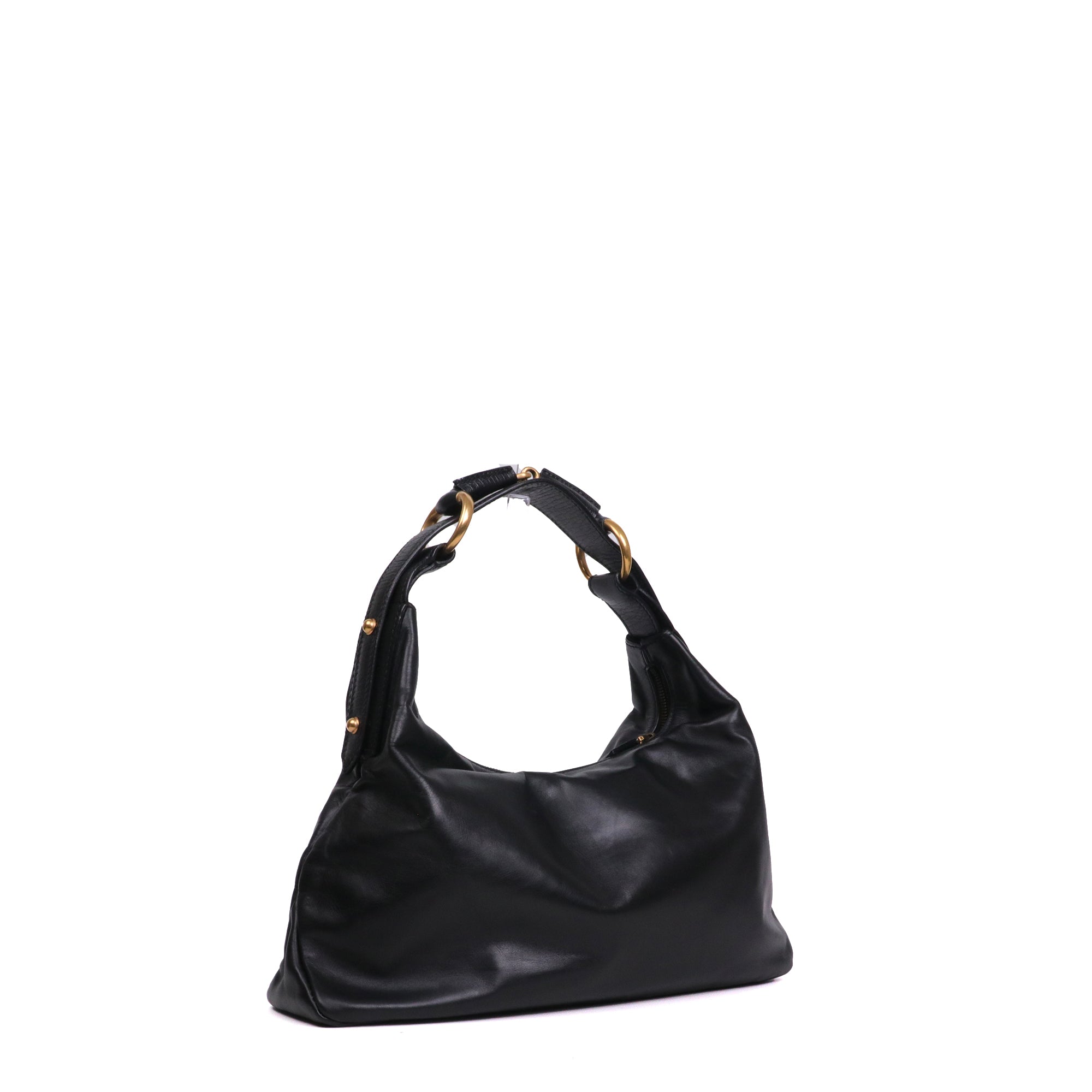 GUCCI - Sac à épaule Hobo Horsebit Gucci en cuir noir