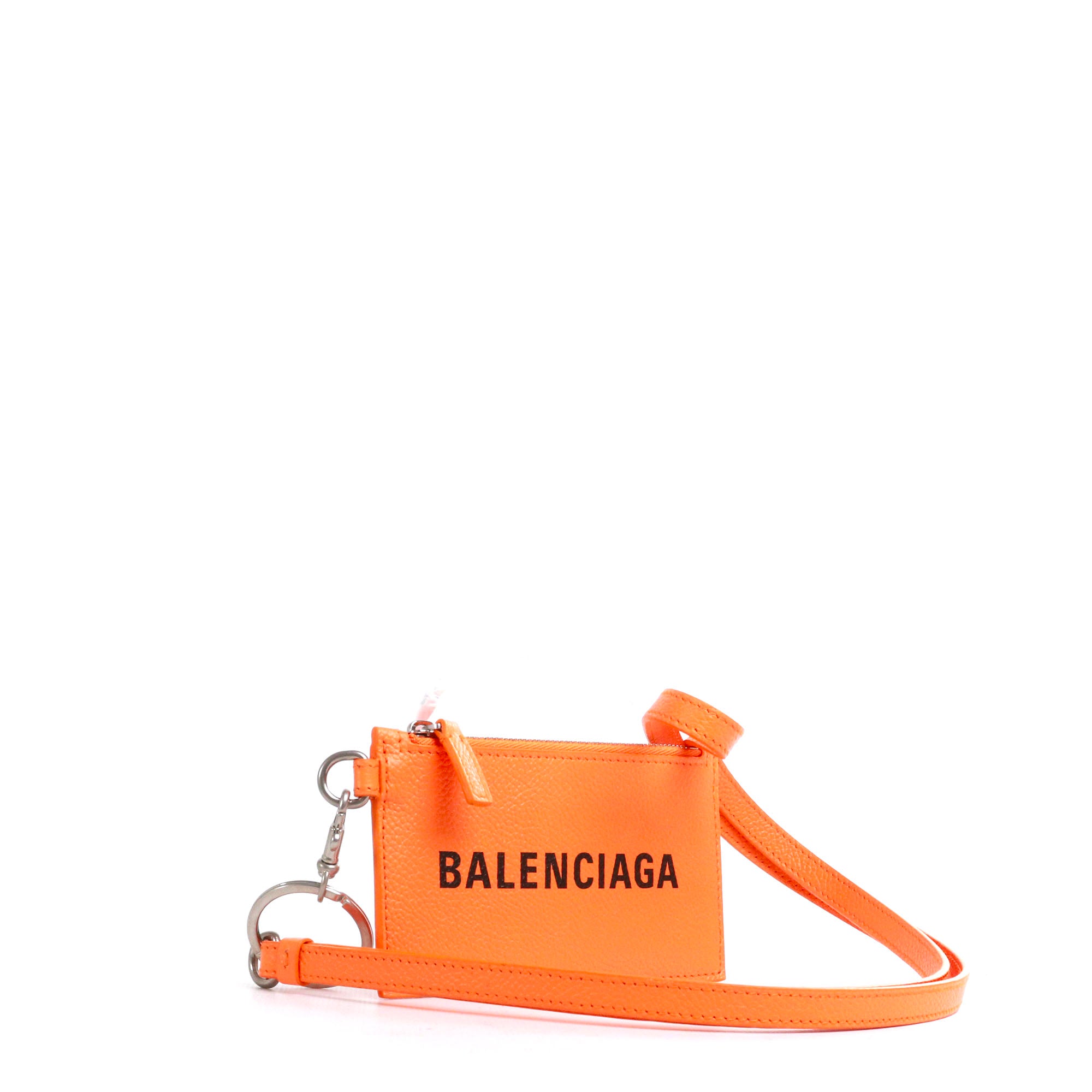 BALENCIAGA - Balenciaga coin purse in orange grained leather