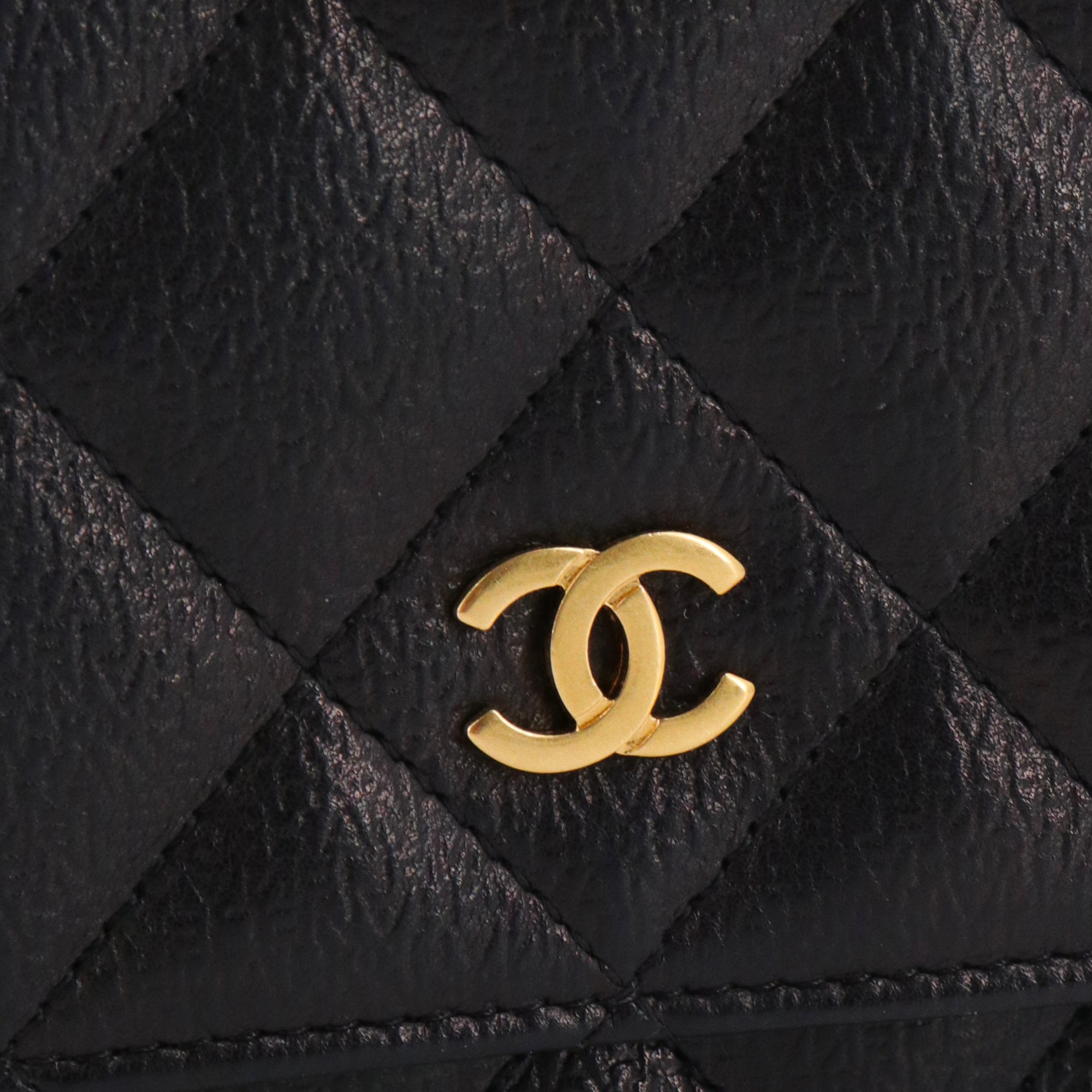 CHANEL - Sac Wallet On Chain Timeless Chanel en cuir grainé noir édition limitée