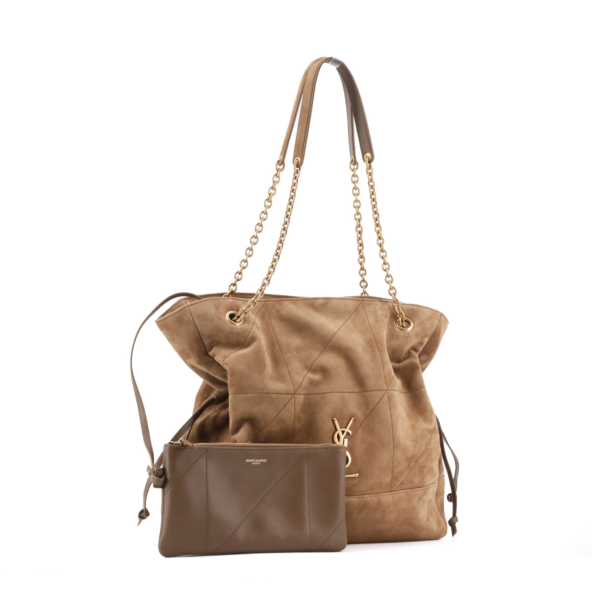 SAINT LAURENT - Sac à main Jamie Shopping Saint Laurent en suède marron