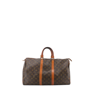LOUIS VUITTON - Sac de voyage Keepall 50 Louis Vuitton en toile monogrammée vintage