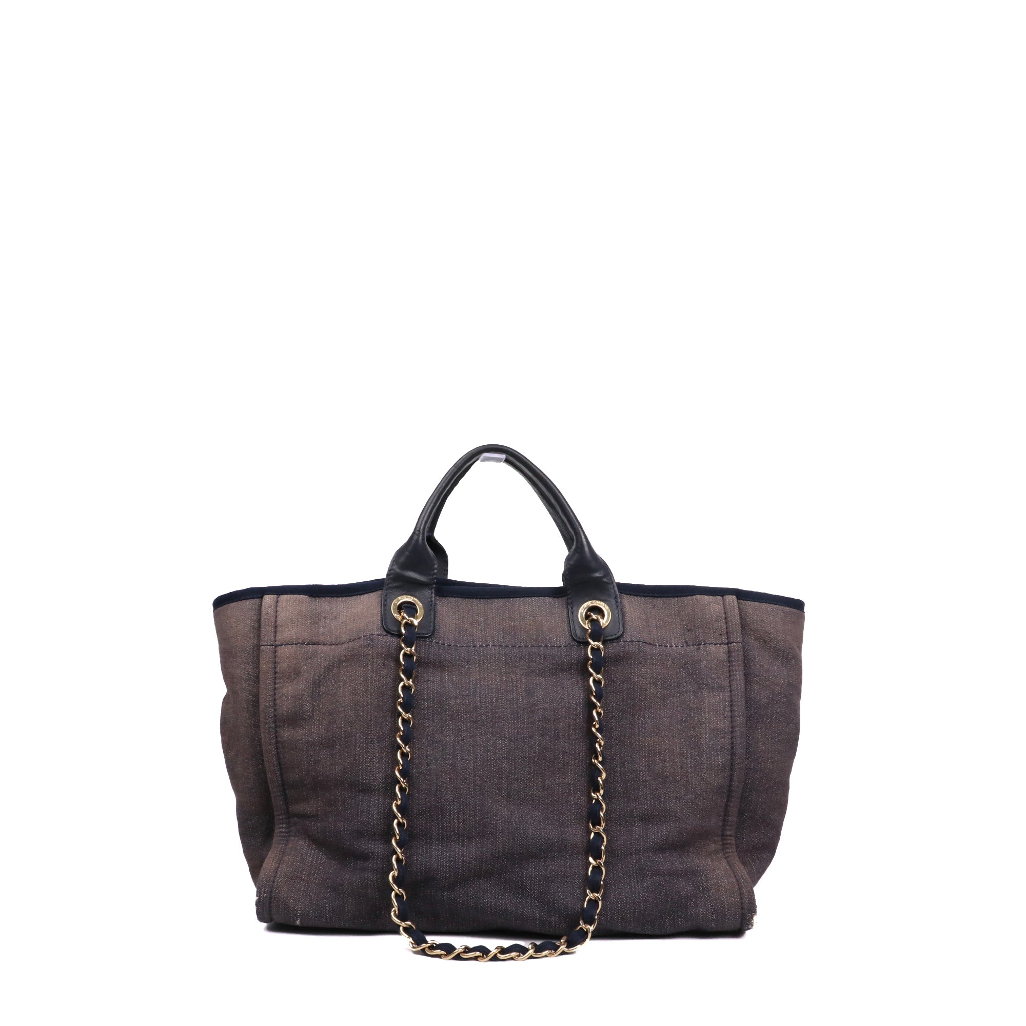 CHANEL - Sac cabas Deauville Chanel en toile bleu marine