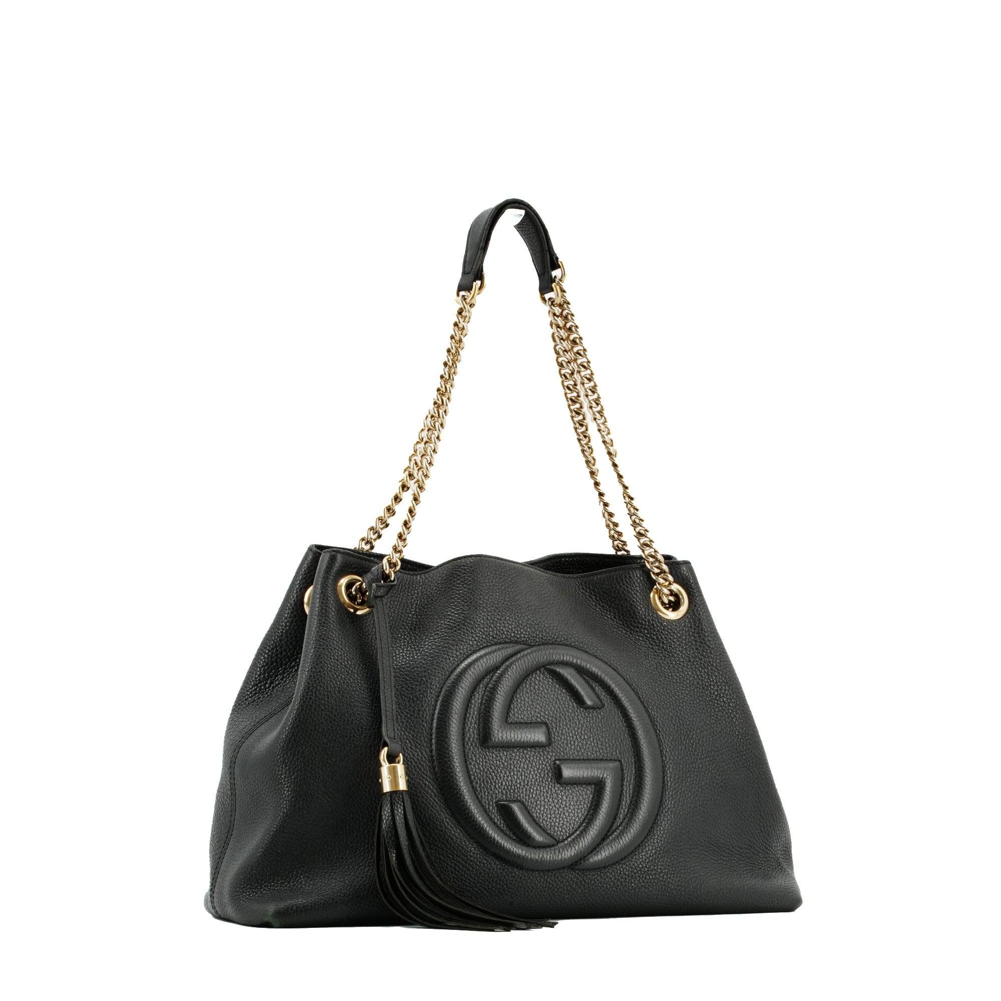 GUCCI - Gucci Soho tote bag in silver grained leather