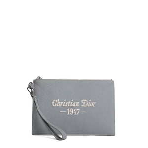 DIOR - Pochette 1947 Dior en cuir grainé gris