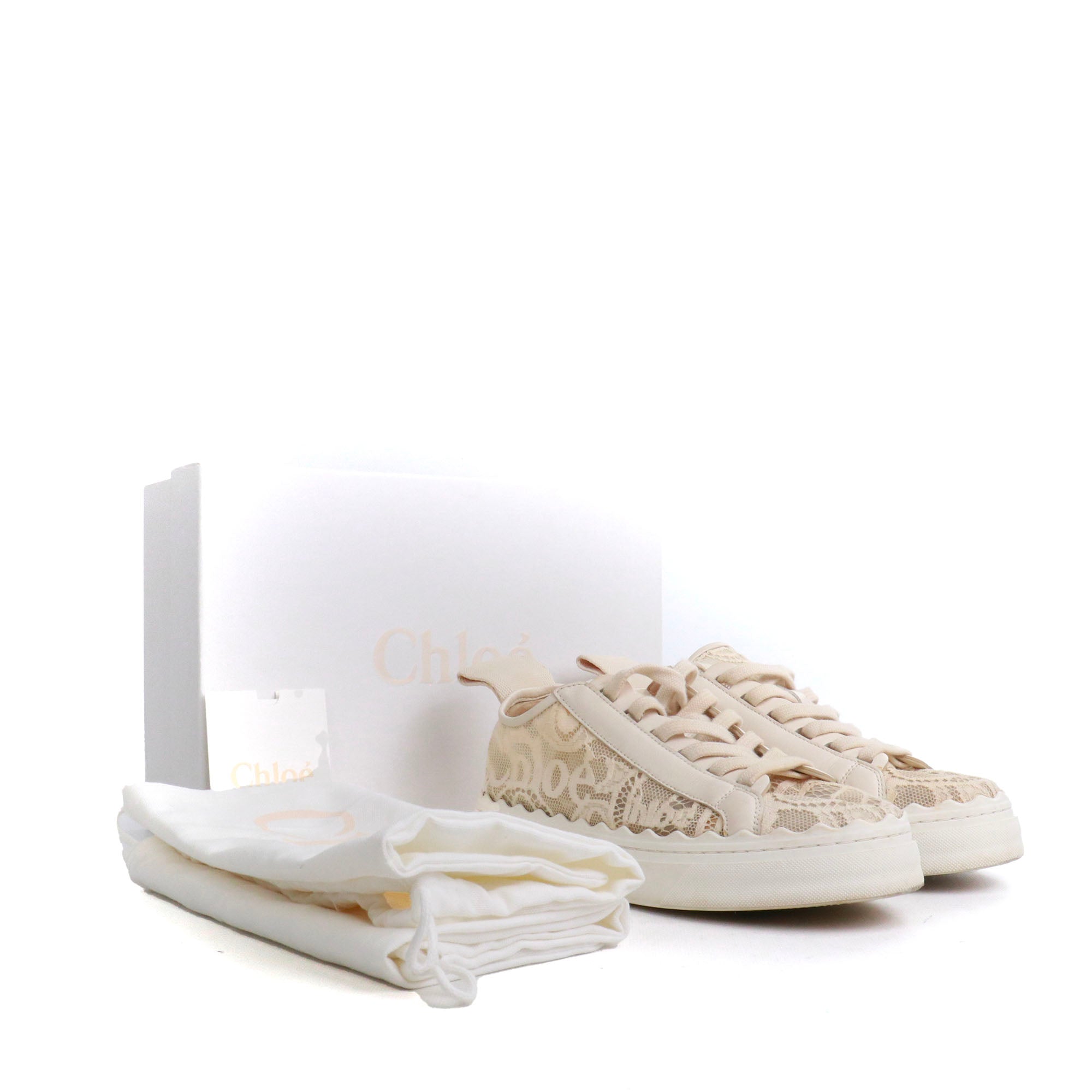 CHLOÉ - Lauren sneakers in beige canvas (T35)