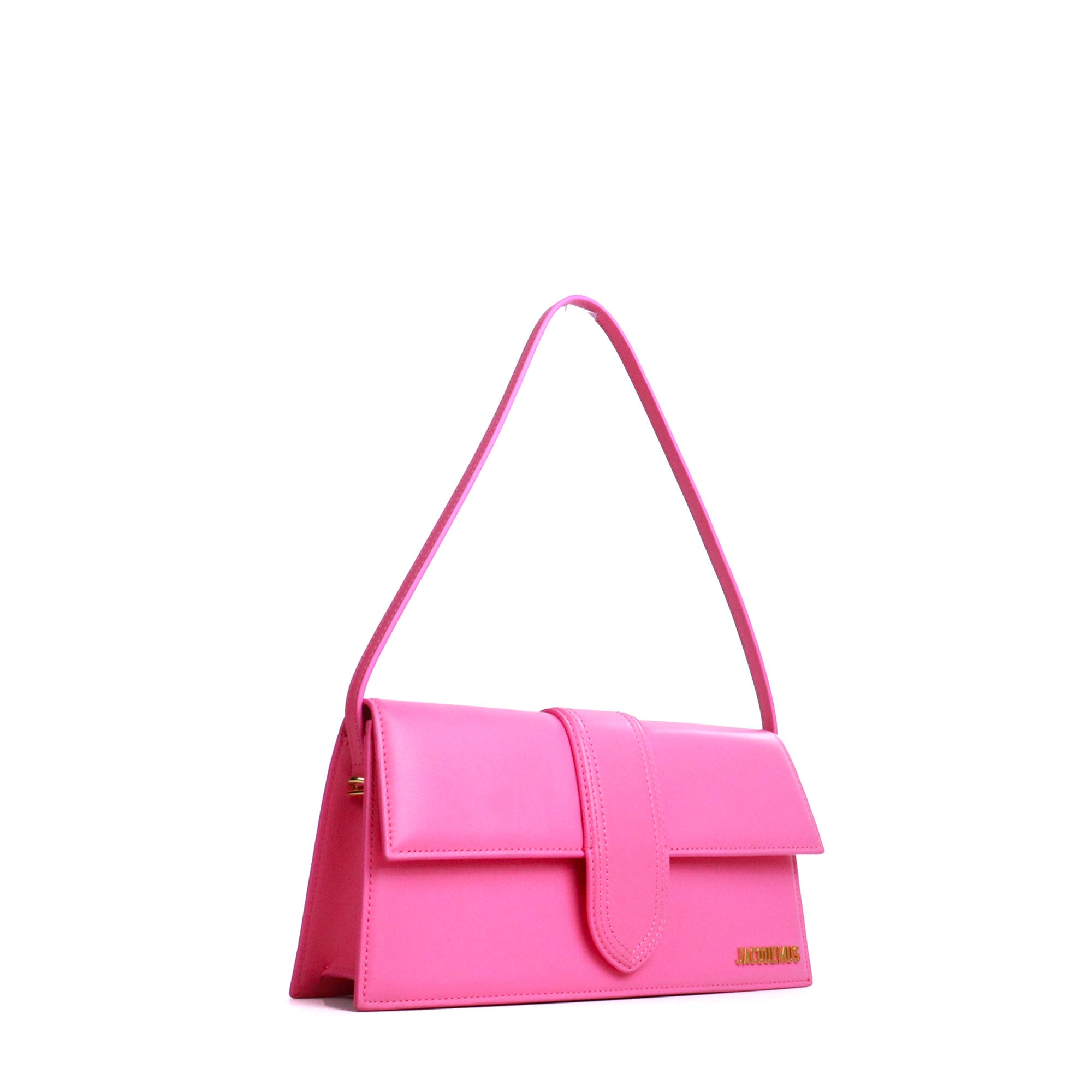 JACQUEMUS - Bambino long shoulder bag in black smooth leather