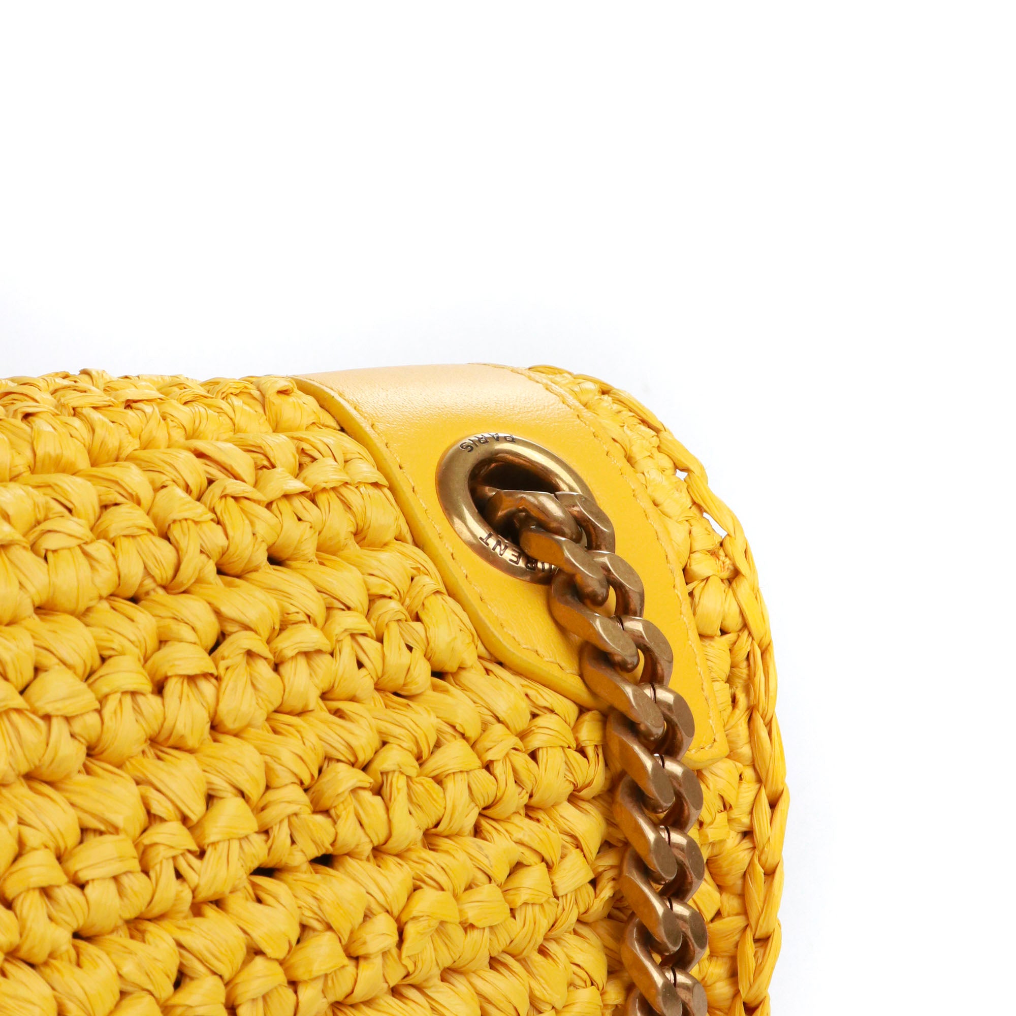 SAINT LAURENT - Sac à bandoulière Niki medium Saint Laurent en raphia jaune