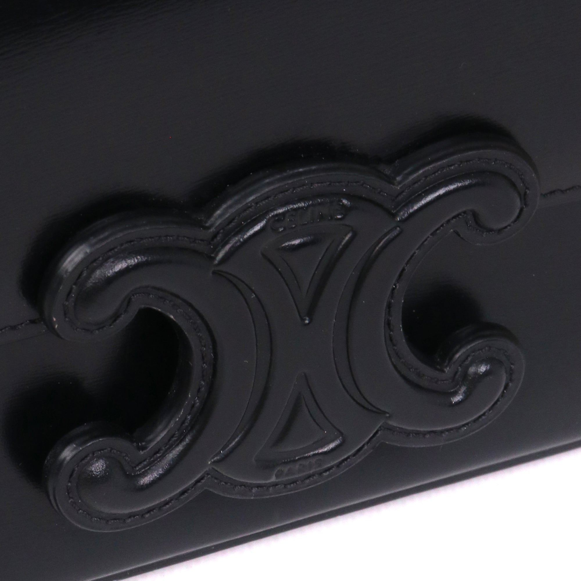 CELINE - Sac à épaule Shoulder Chain bag Triomphe Céline en cuir noir