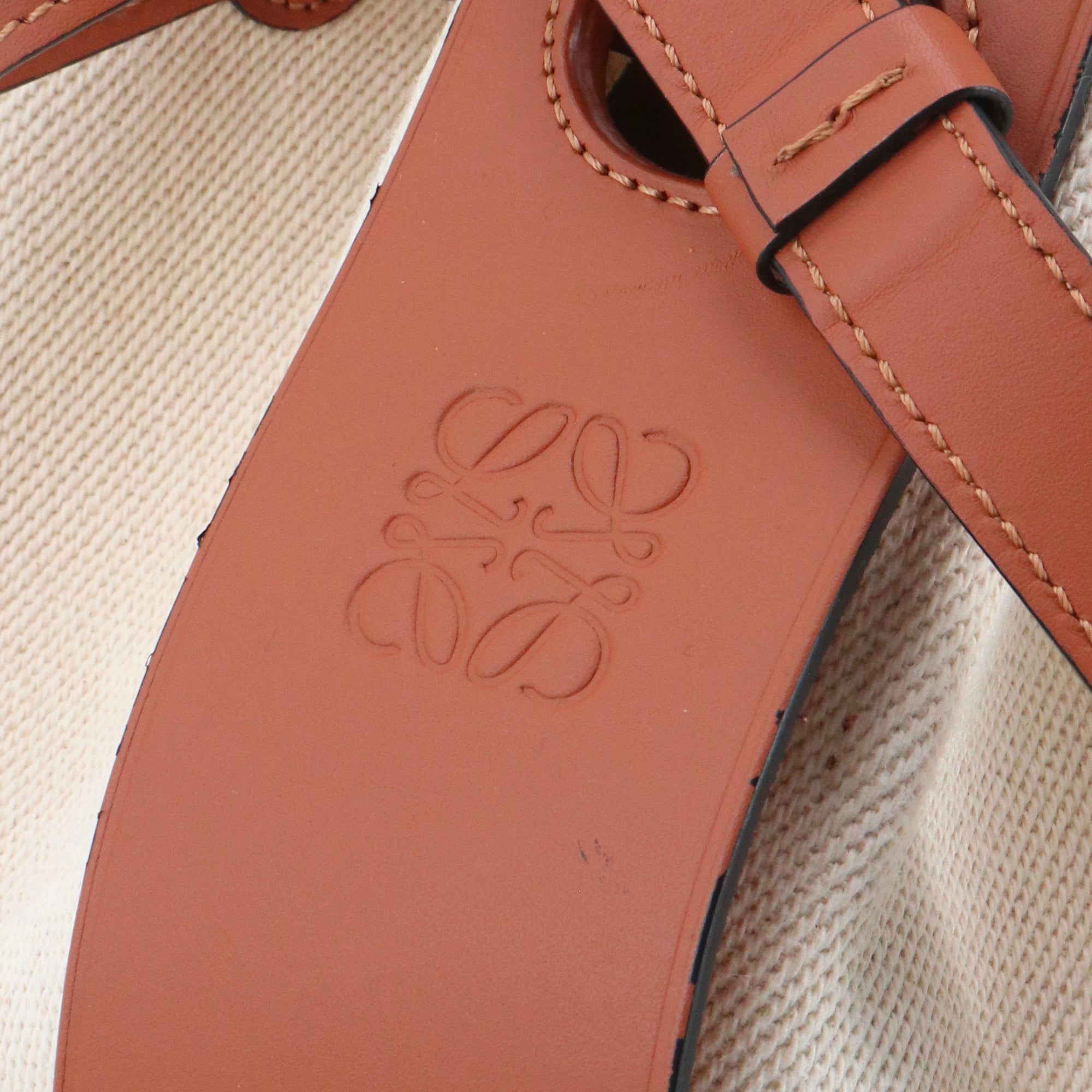 LOEWE - Sac à bandoulière Balloon Loewe en toile et cuir marron