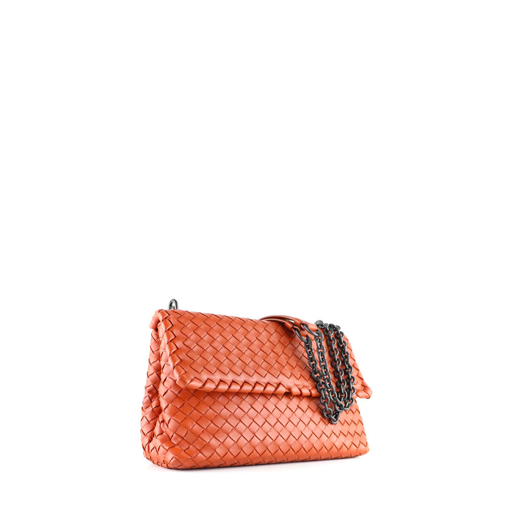 BOTTEGA VENETA - Sac à bandoulière Olimpia en cuir marron