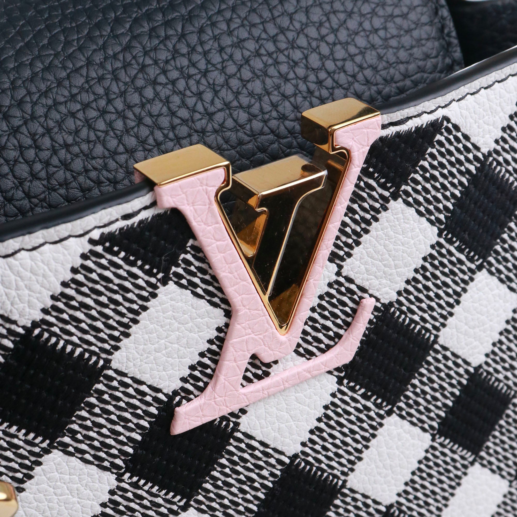 LOUIS VUITTON - Sac à main Capucines BB imprimé Vichy en cuir taurillon